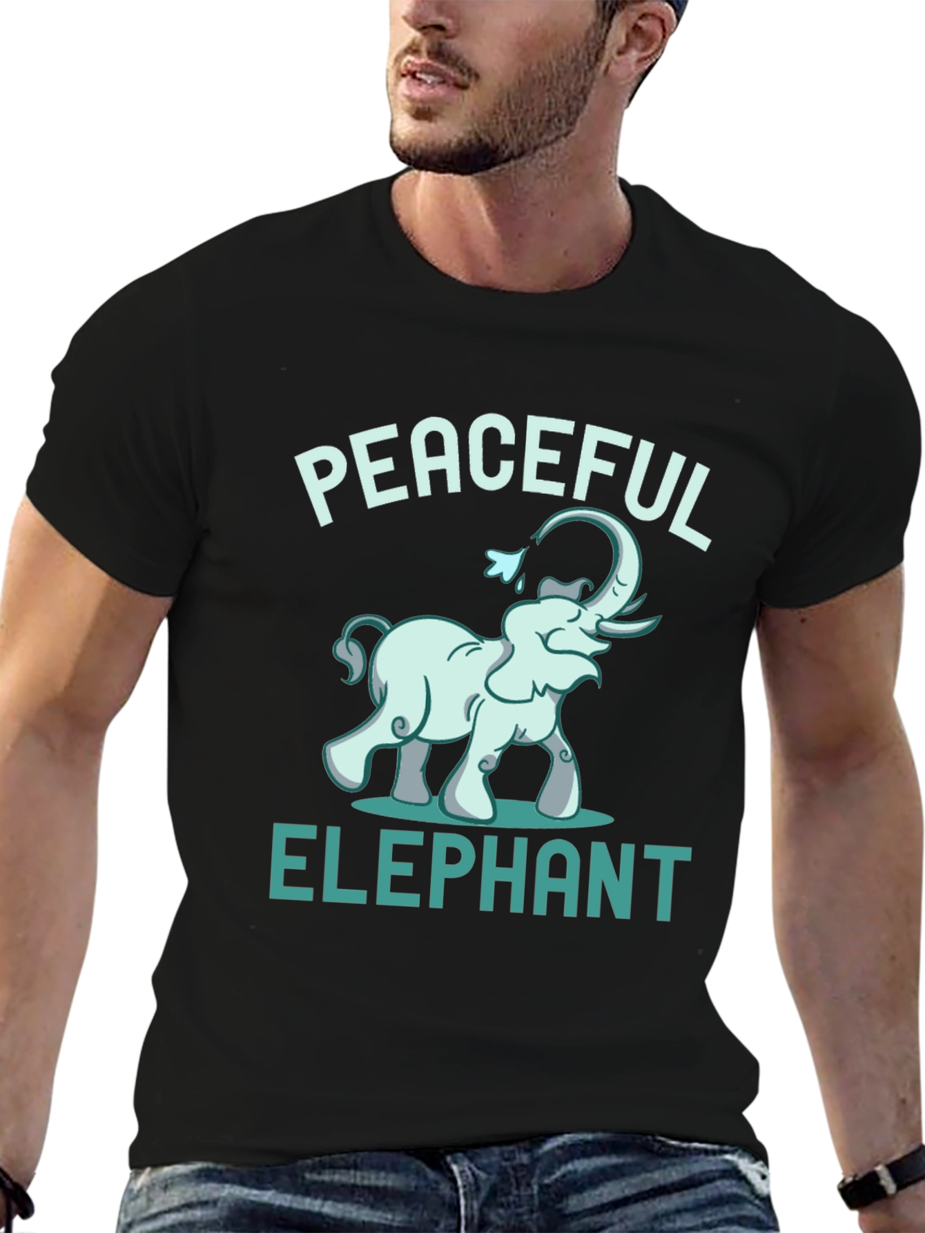 Peaceful Elephant Graphic Tee - Unique Animal Design