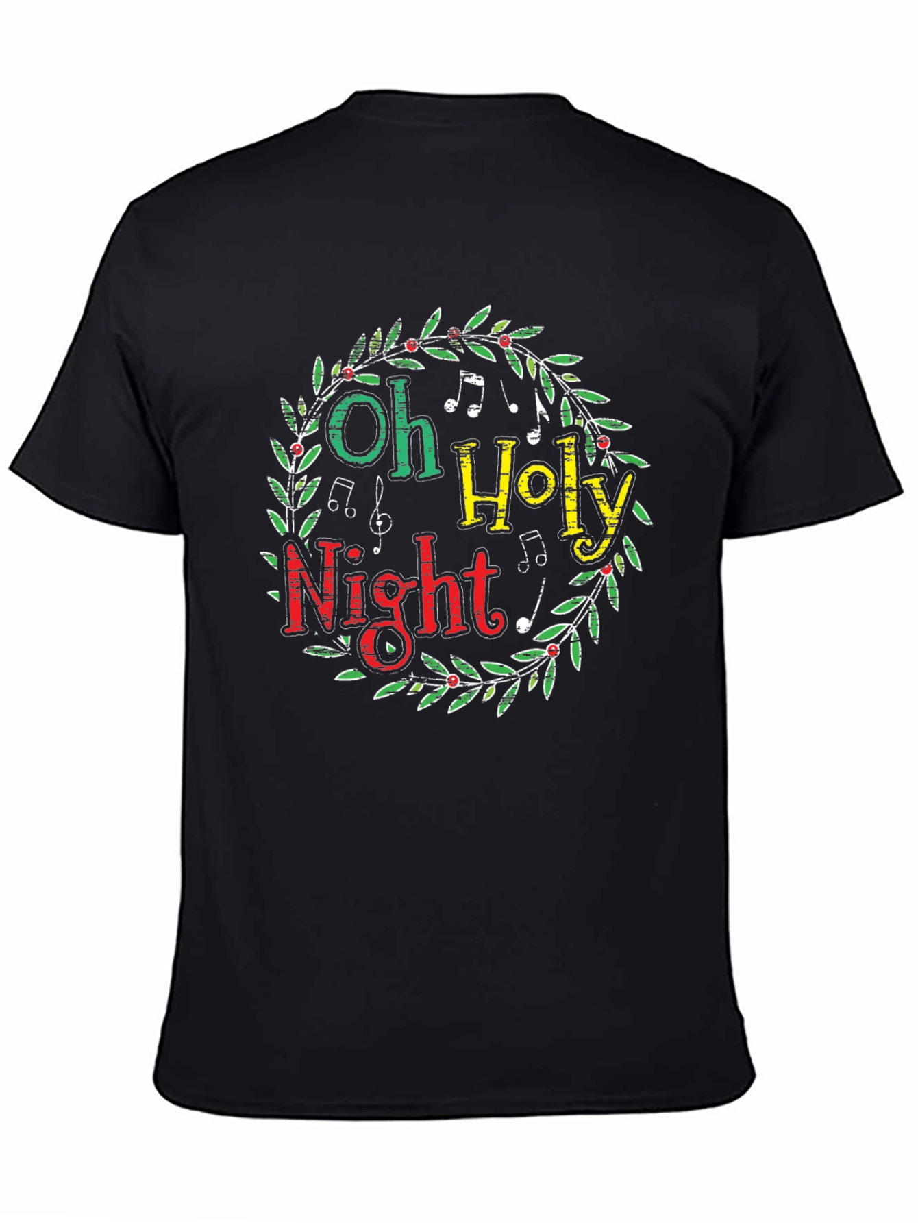 Oh Holy Night Christmas Wreath Graphic Tee