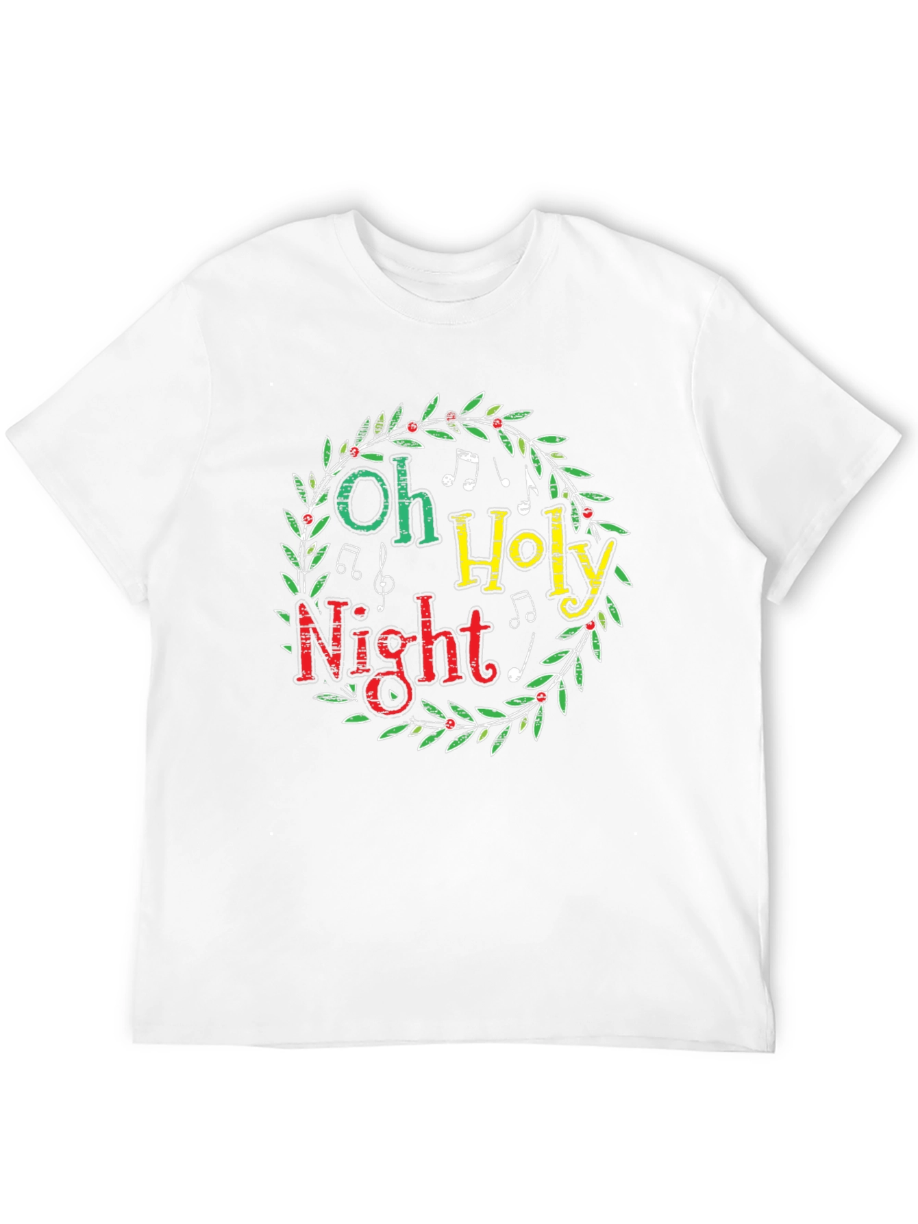 Oh Holy Night Christmas Wreath Graphic Tee