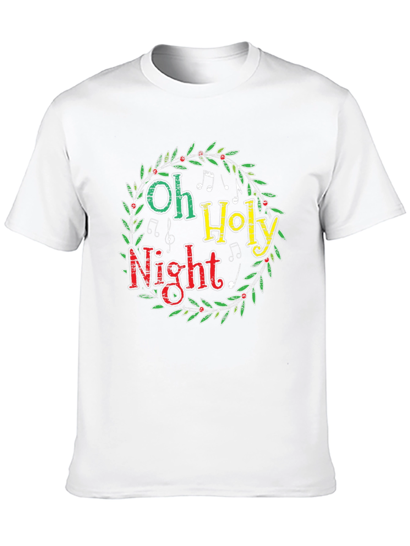 Oh Holy Night Christmas Wreath Graphic Tee