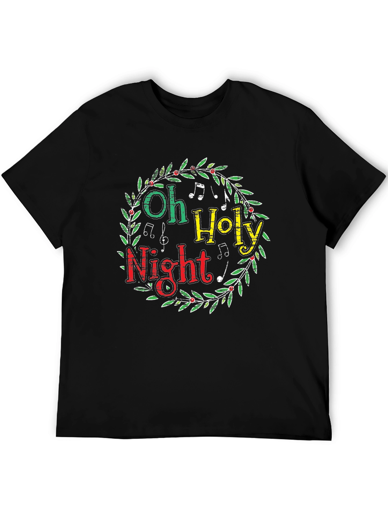Oh Holy Night Christmas Wreath Graphic Tee