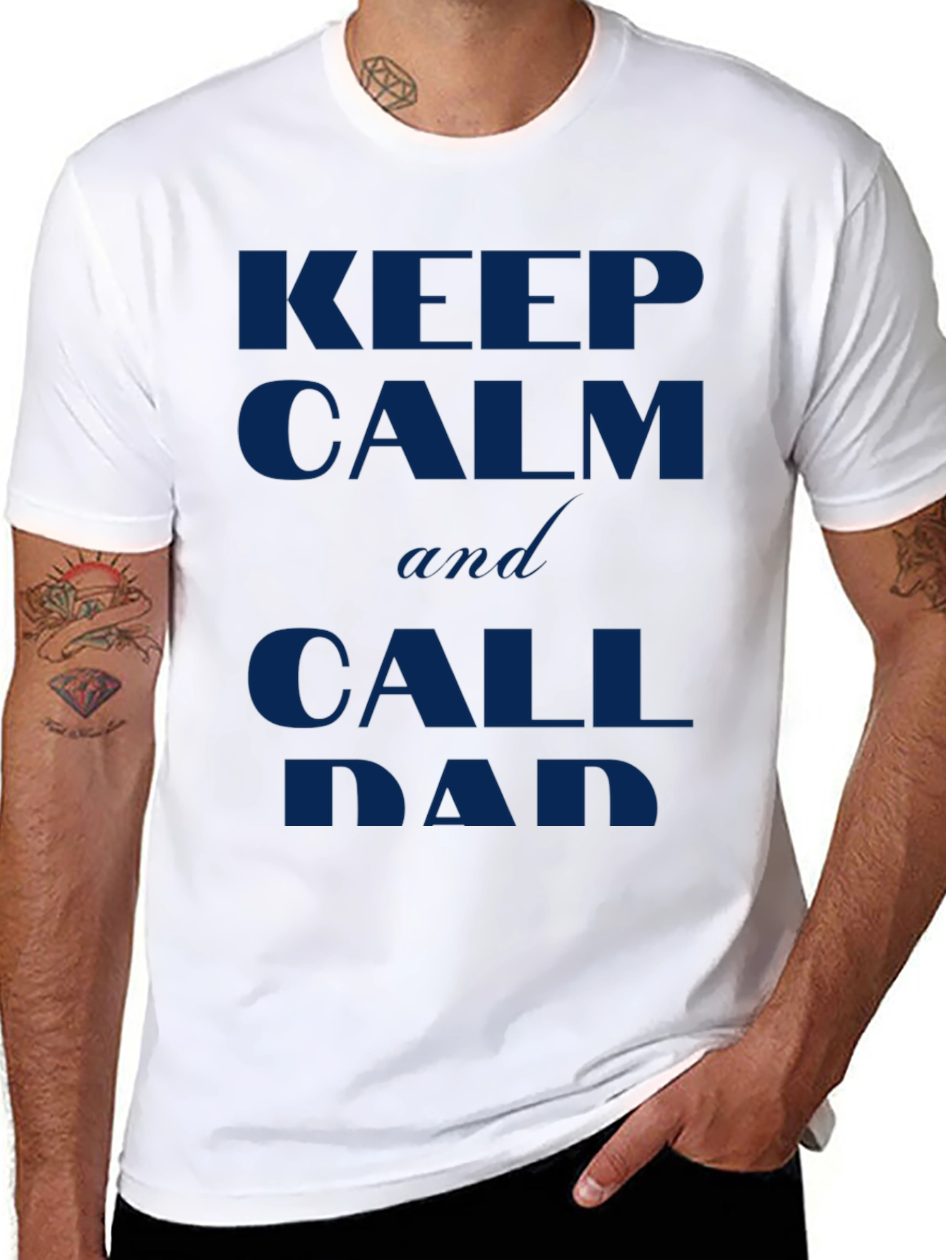 Keep Calm and Call Dad Black T-Shirt