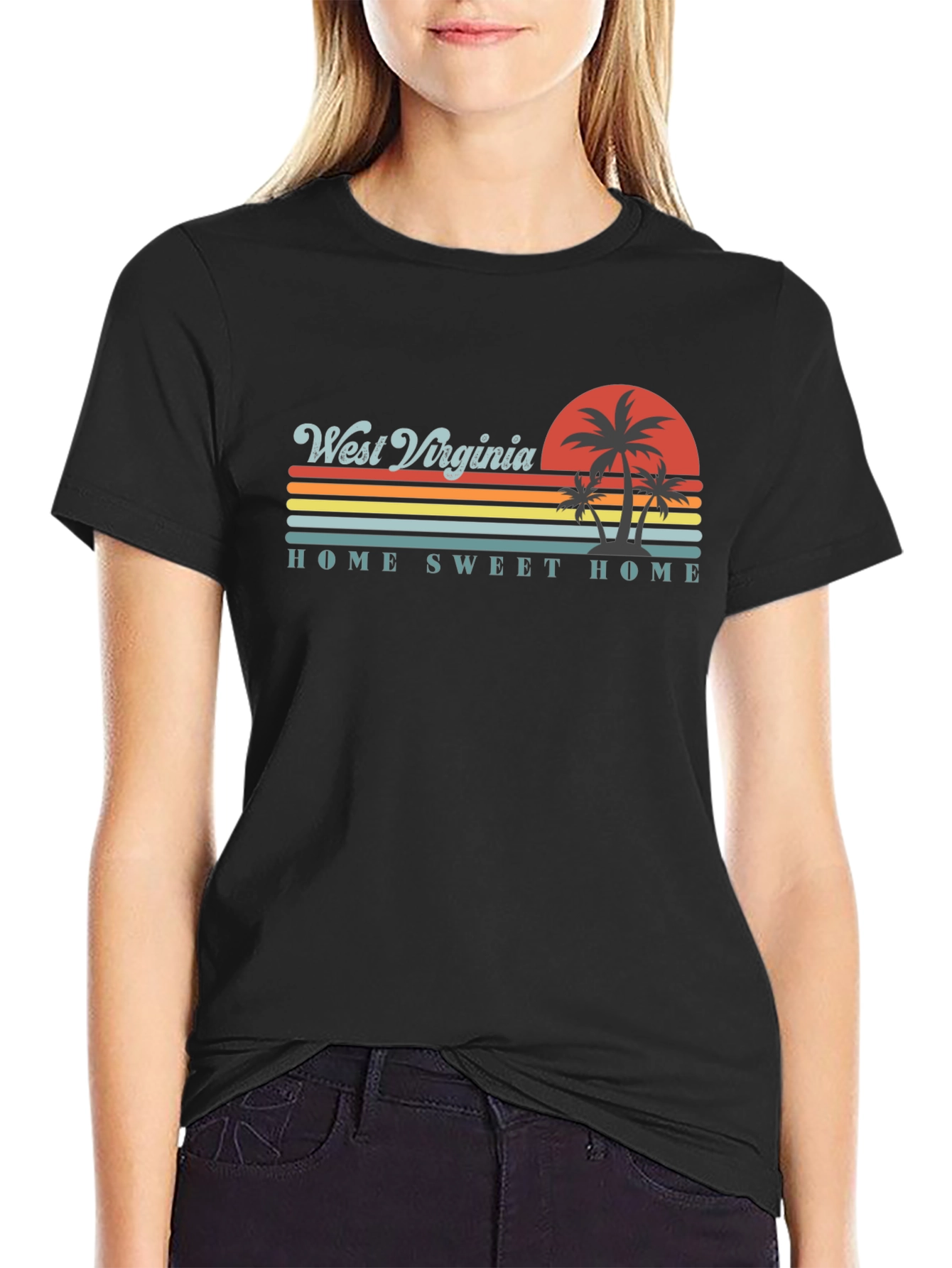 West Virginia Home Sweet Home Black T-Shirt