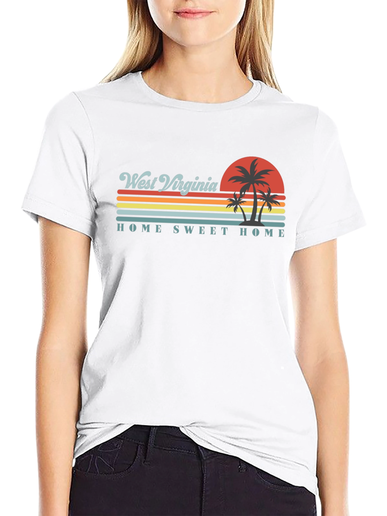 West Virginia Home Sweet Home Black T-Shirt