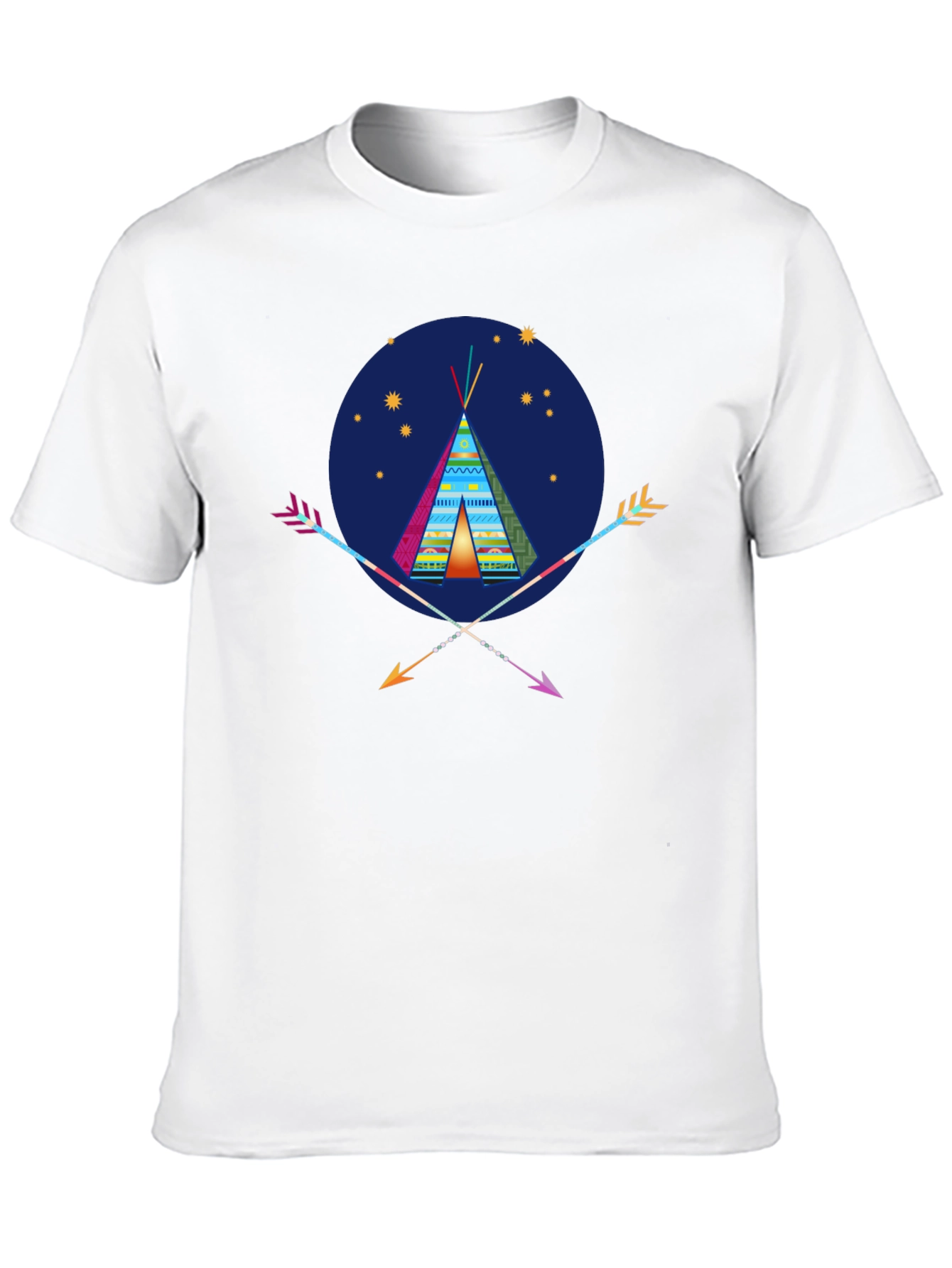 Tribal Tee: Native American Teepee & Arrow Graphic T-Shirt