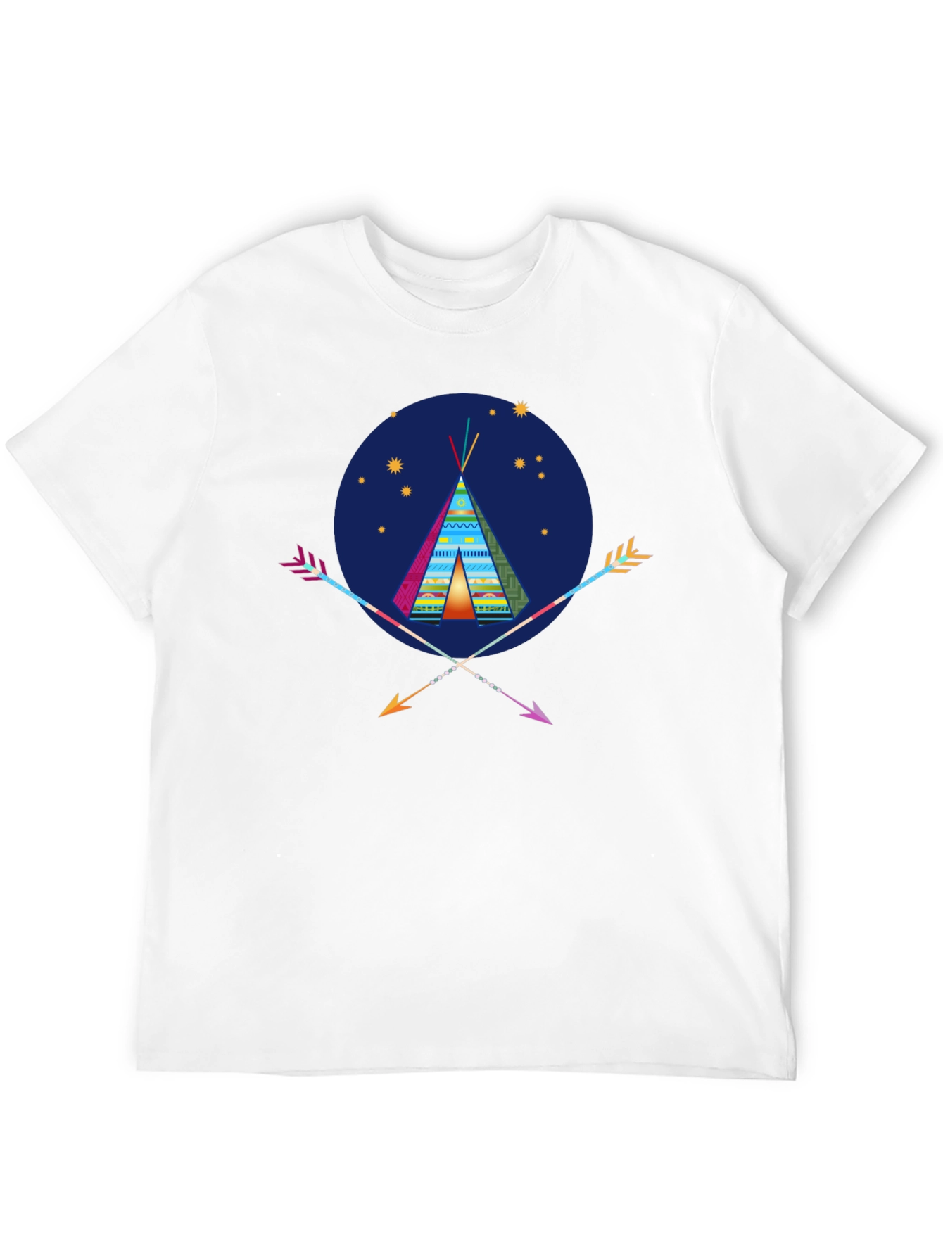 Tribal Tee: Native American Teepee & Arrow Graphic T-Shirt