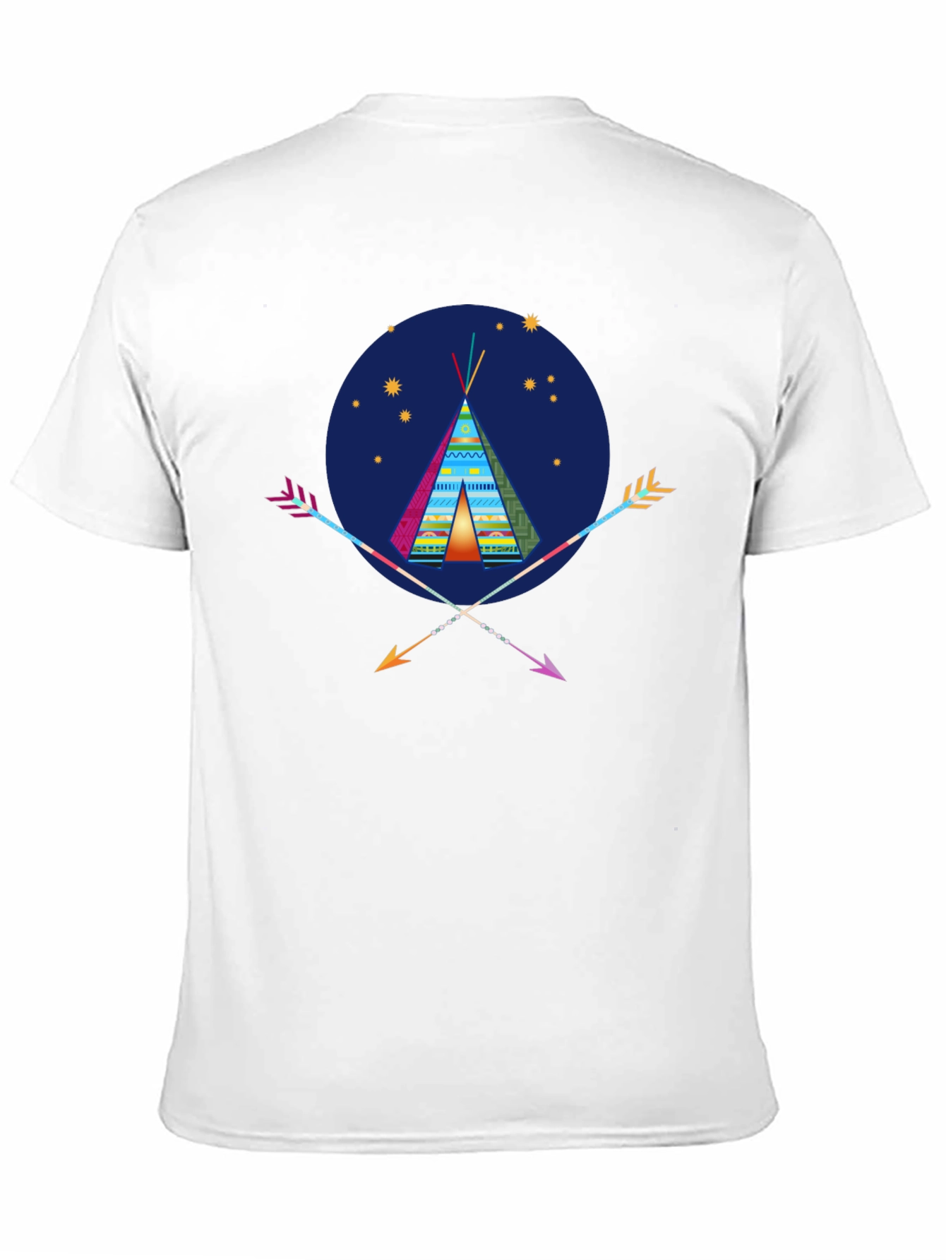 Tribal Tee: Native American Teepee & Arrow Graphic T-Shirt
