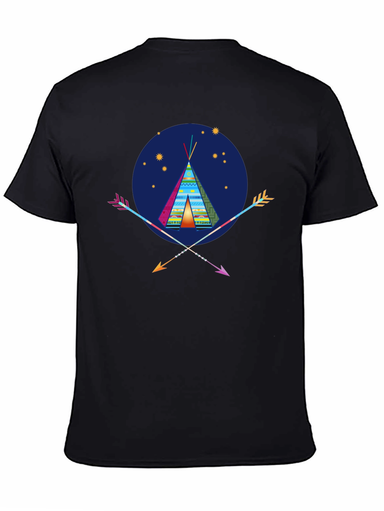 Tribal Tee: Native American Teepee & Arrow Graphic T-Shirt