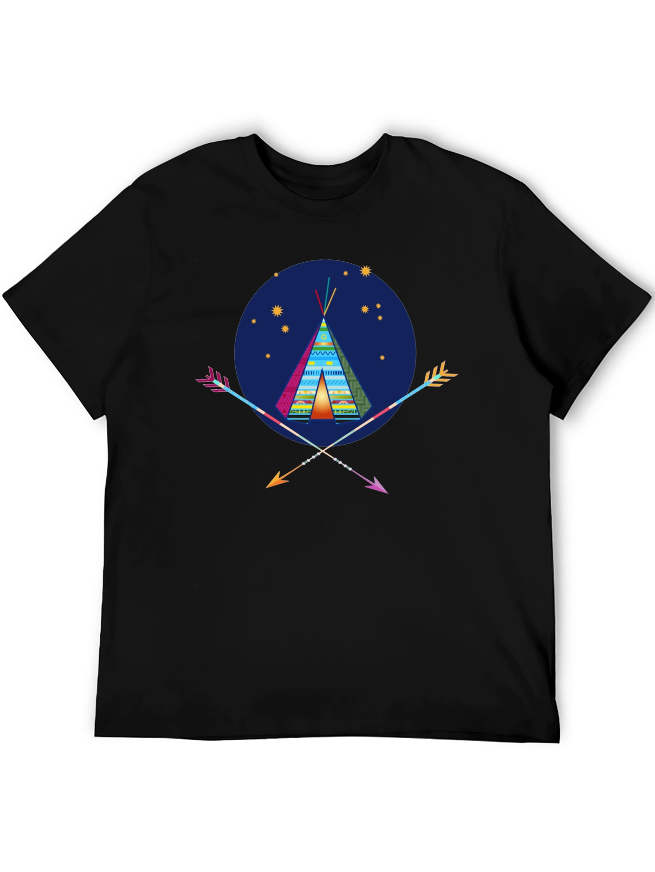 Tribal Tee: Native American Teepee & Arrow Graphic T-Shirt