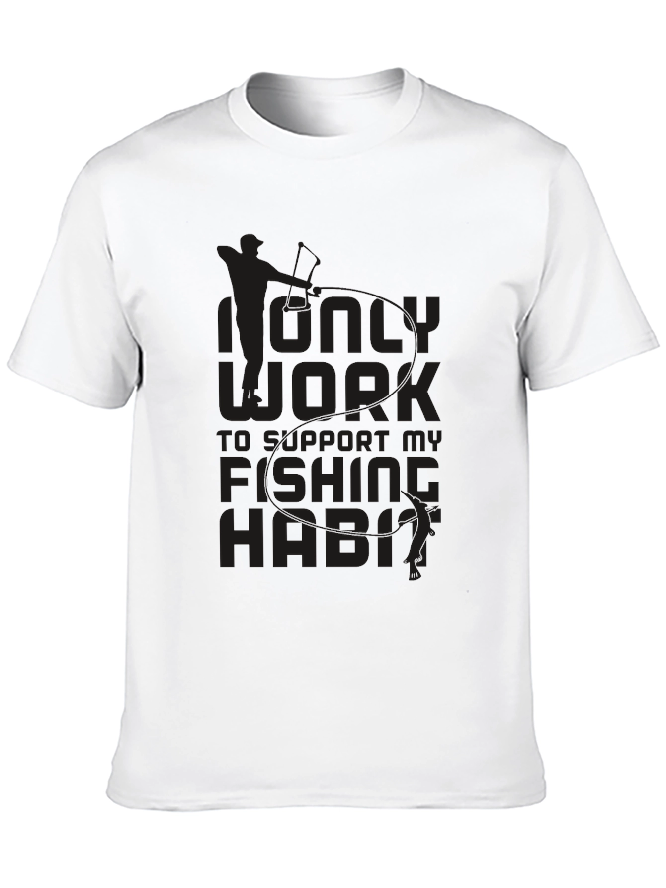 Fishing Habit T-Shirt - Black Crew Neck Tee