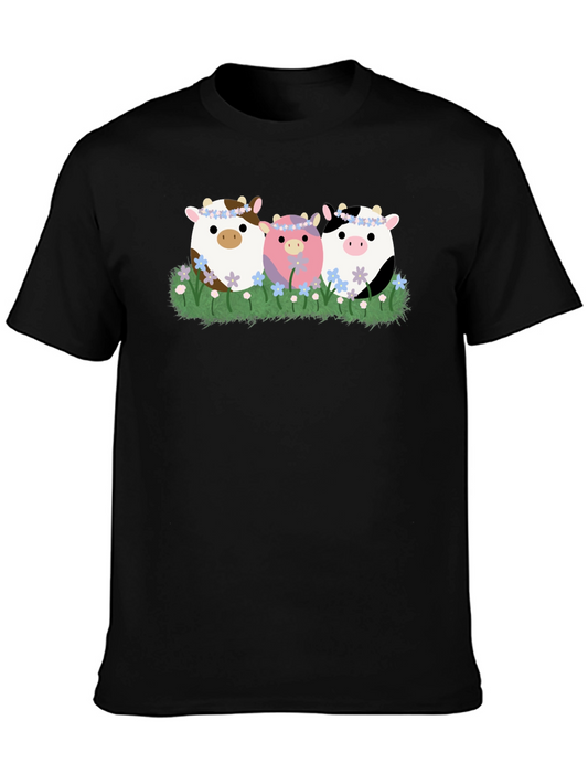 Cute Cow Flower Crown T-Shirt