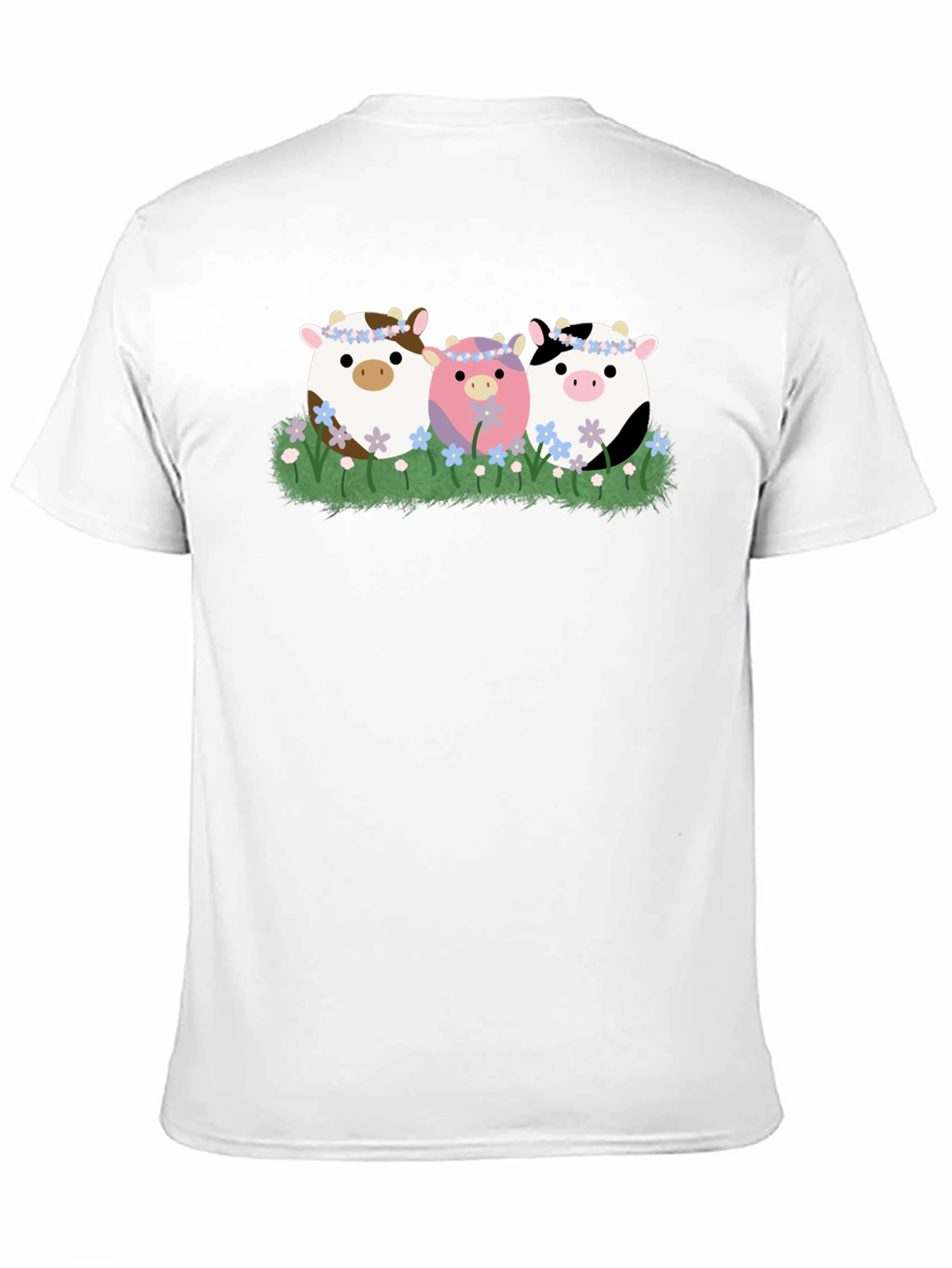 Cute Cow Flower Crown T-Shirt