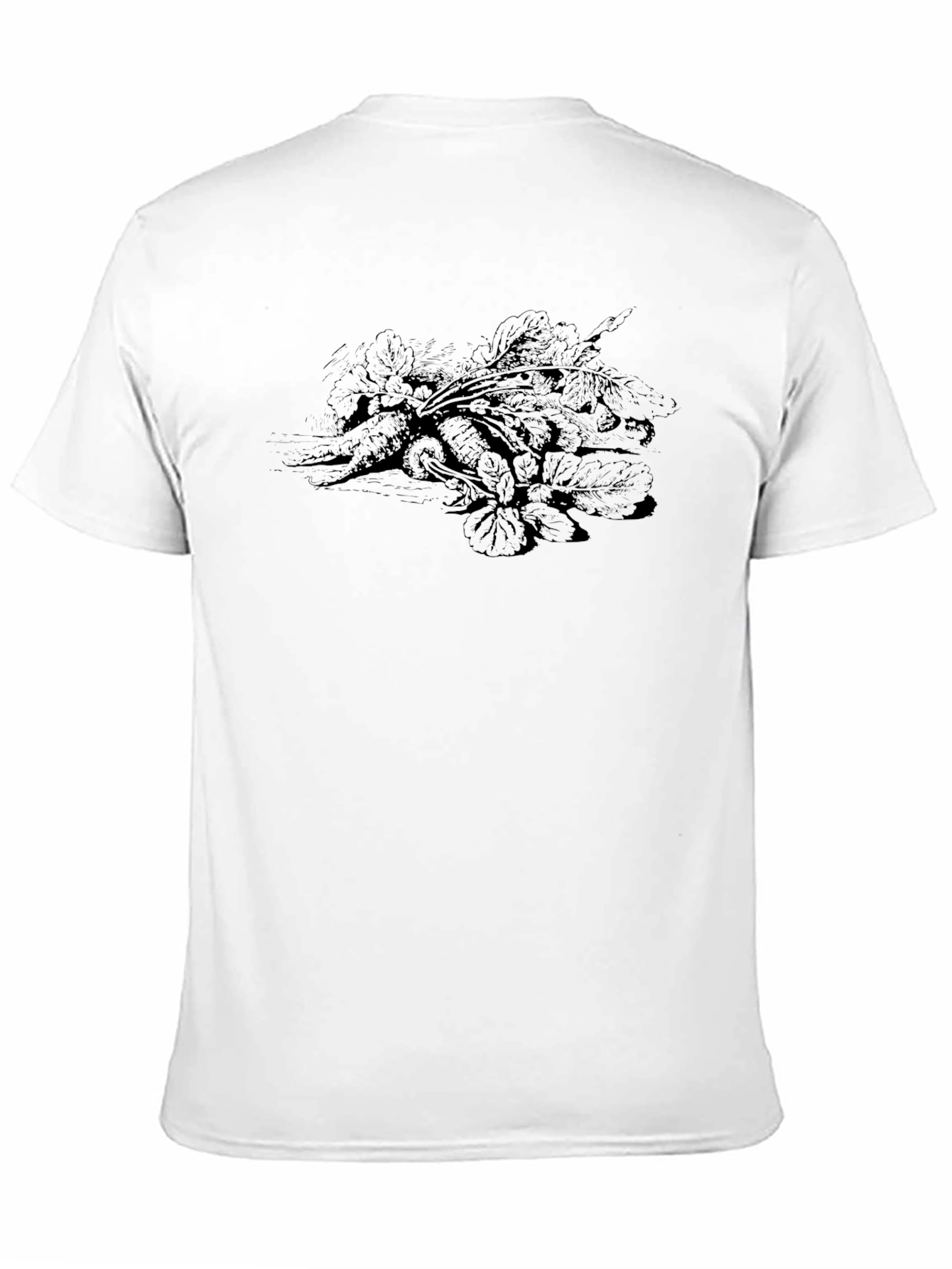 Mens Black T-Shirt with Vegetable Print