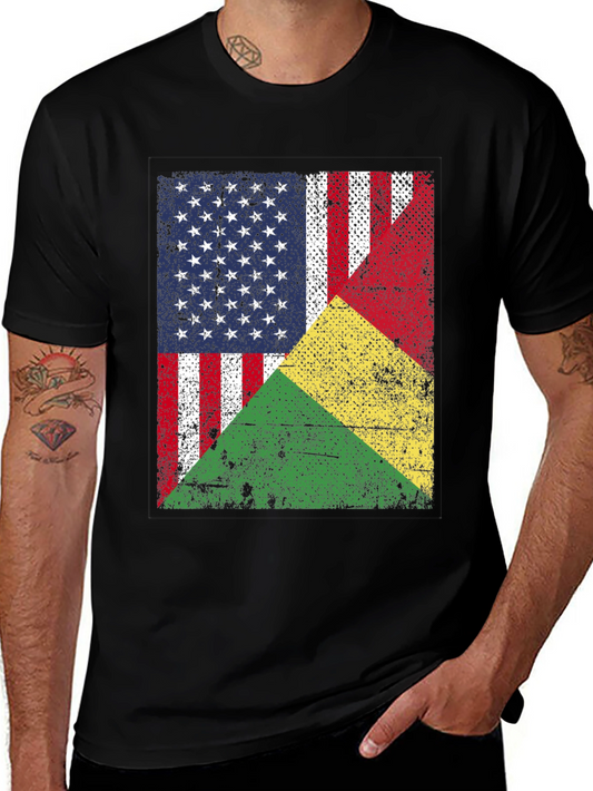 USA Benin Flag T-Shirt - Patriotic Pride