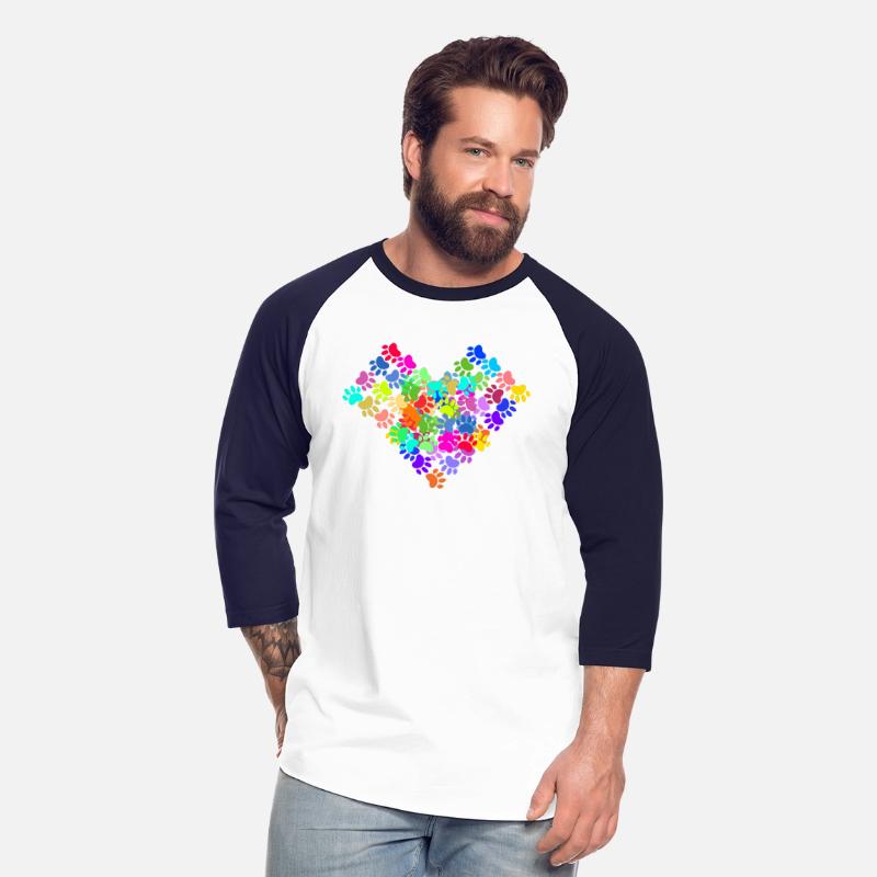 NEON COLOR DOG PAWS GEOMETRIC HEART
