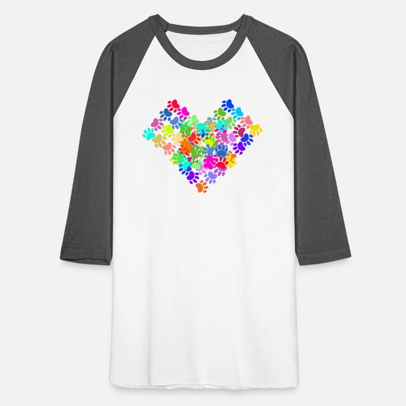 NEON COLOR DOG PAWS GEOMETRIC HEART