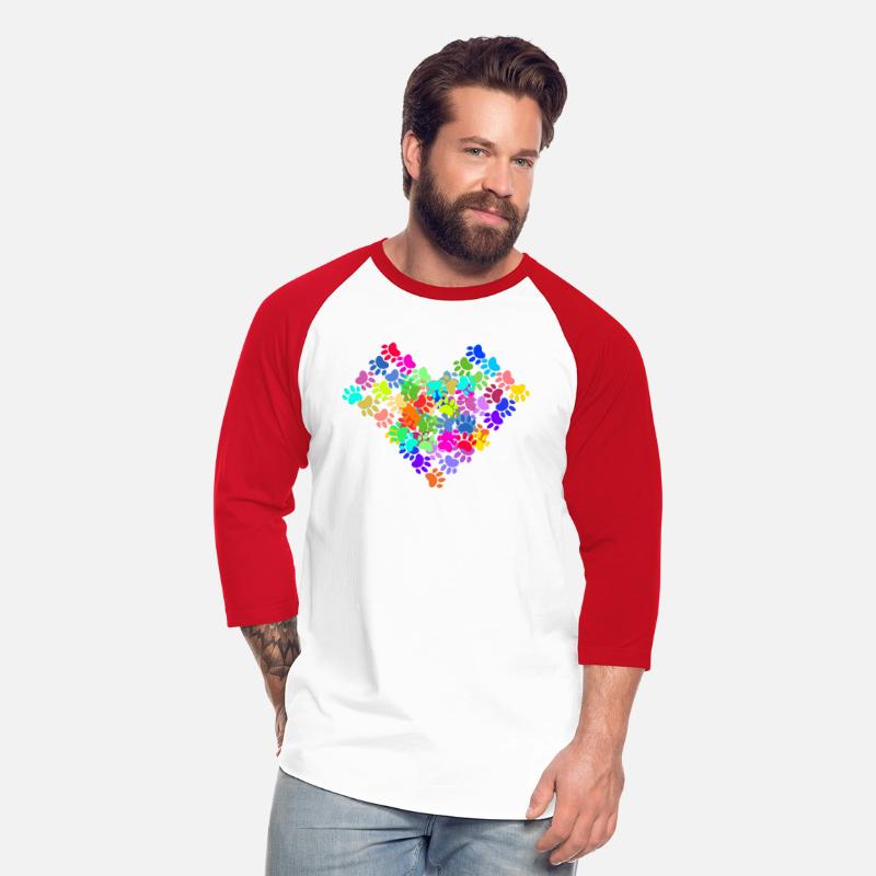 NEON COLOR DOG PAWS GEOMETRIC HEART