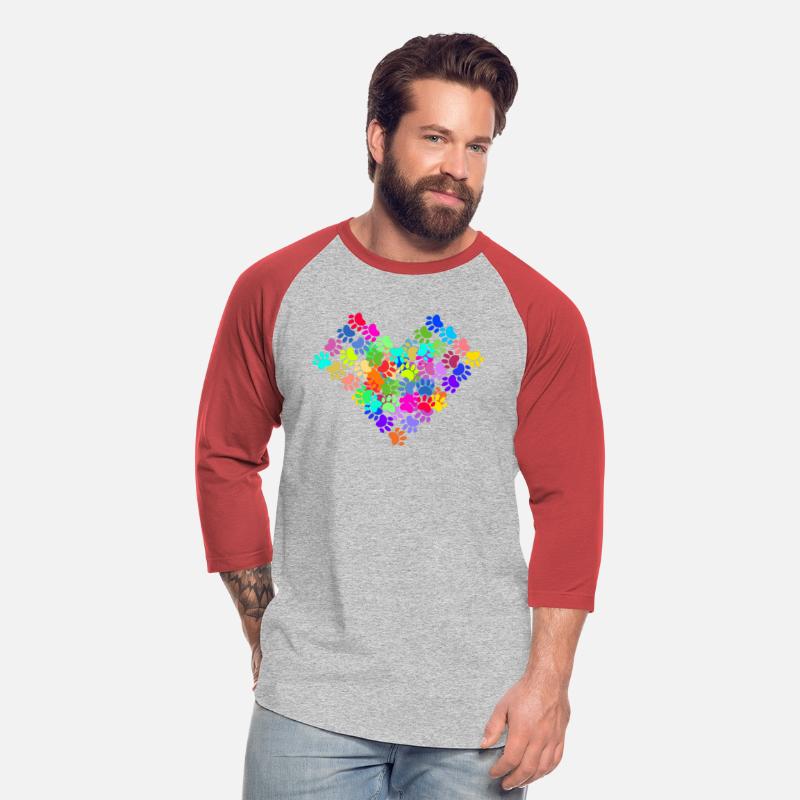 NEON COLOR DOG PAWS GEOMETRIC HEART