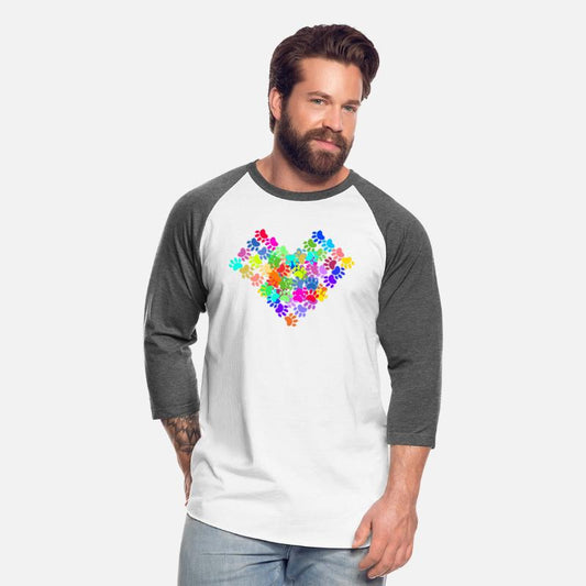 NEON COLOR DOG PAWS GEOMETRIC HEART