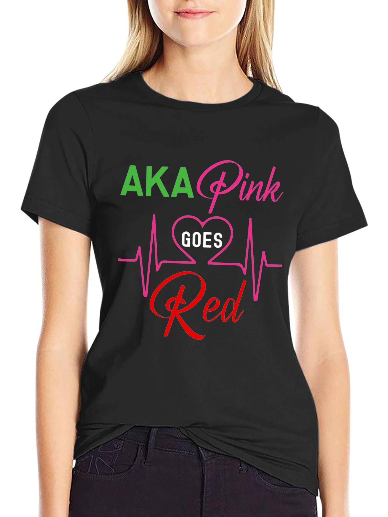 AKA Pink Goes Red Graphic T-Shirt
