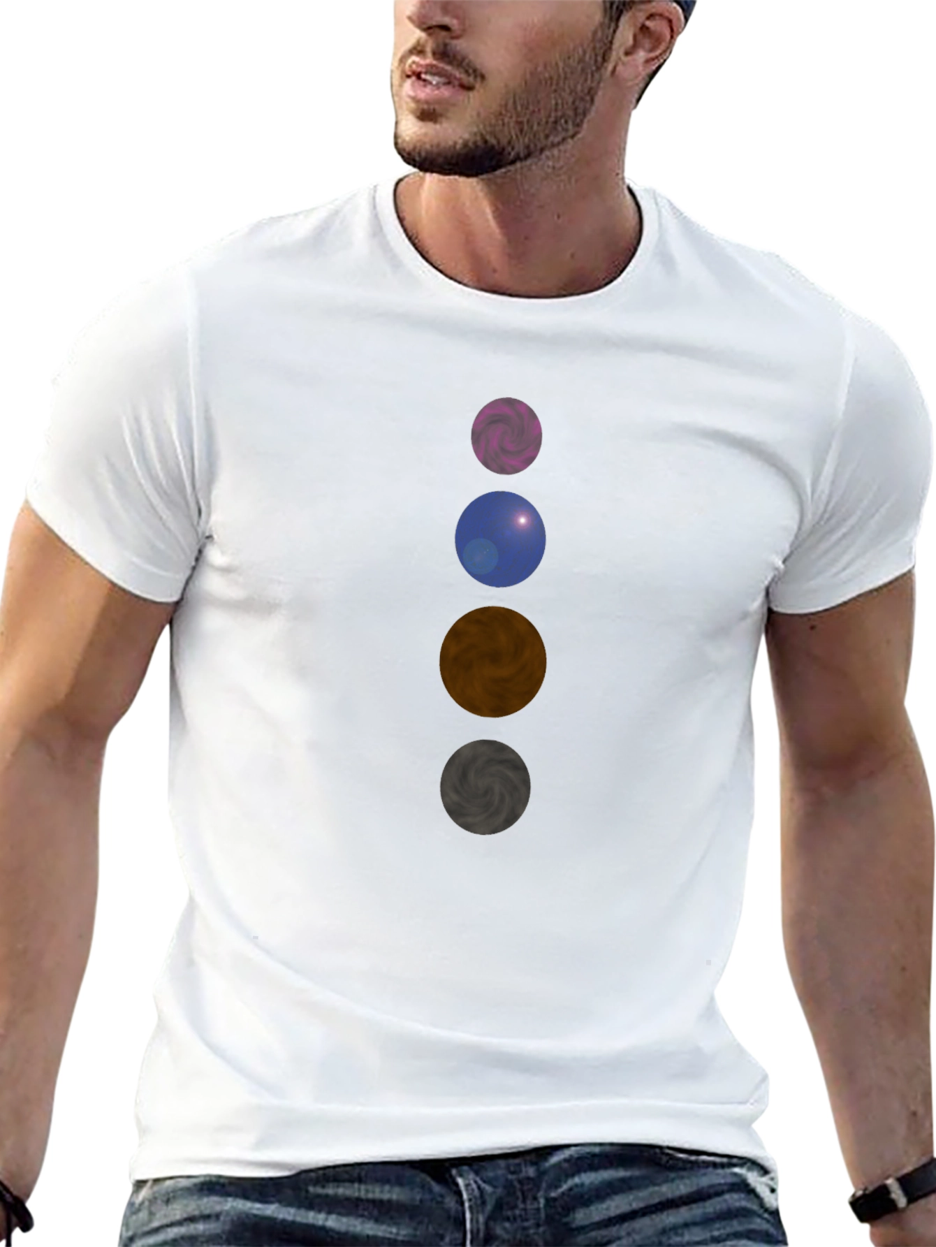 Planetary Sphere Stack Black T-Shirt