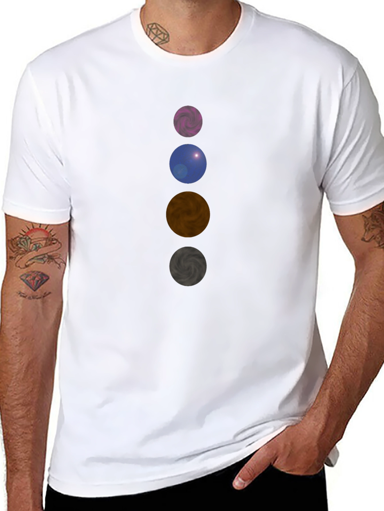 Planetary Sphere Stack Black T-Shirt