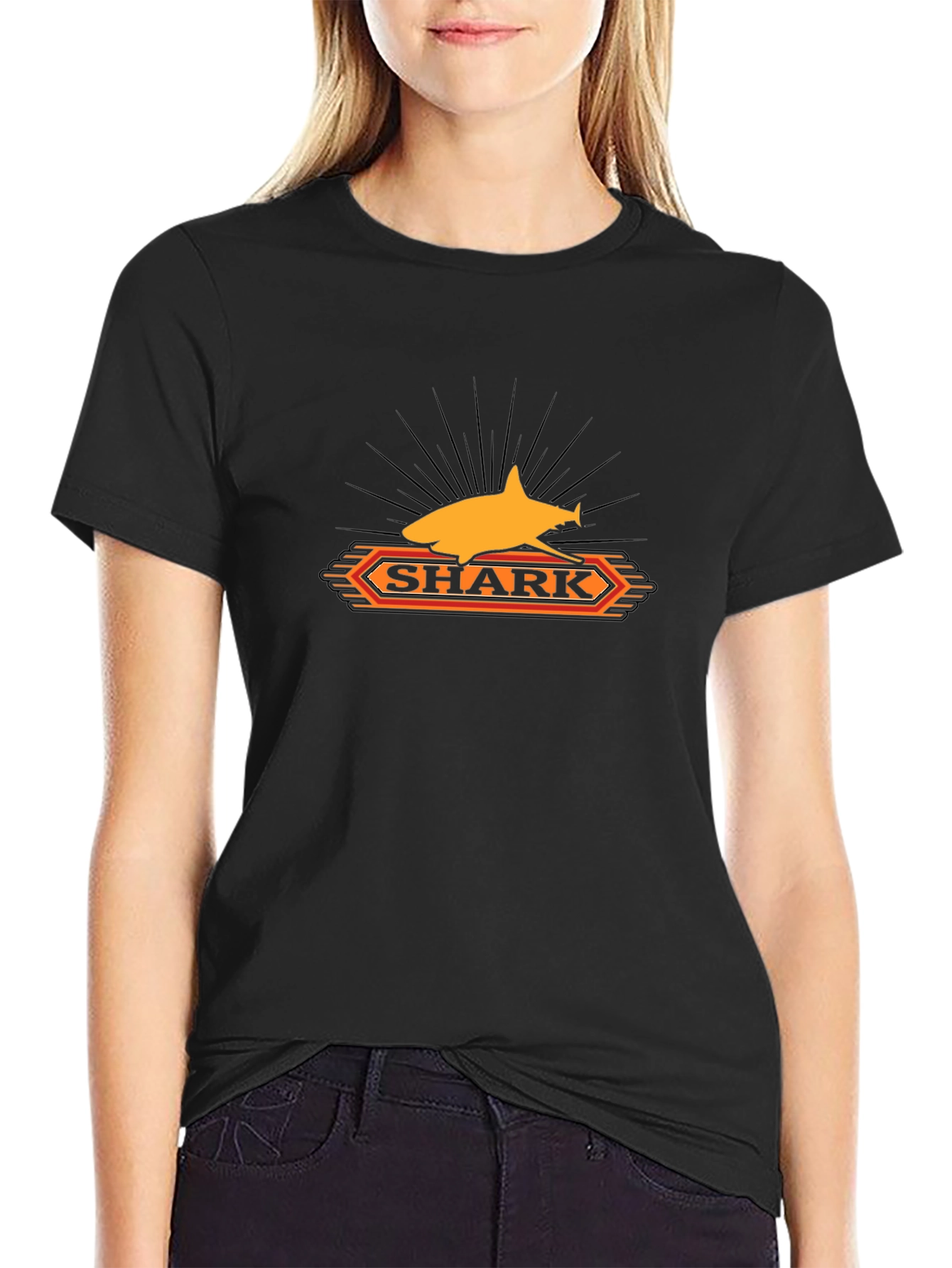 Shark Graphic Tee - Mens Black T-Shirt