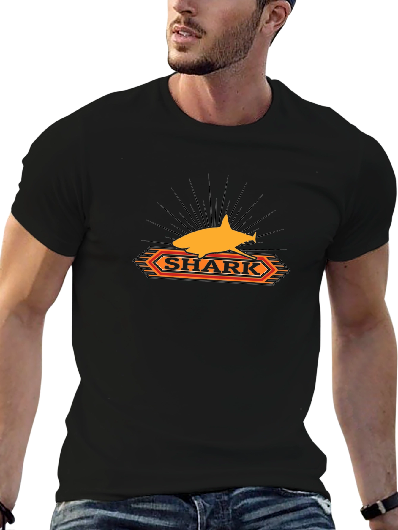 Shark Graphic Tee - Mens Black T-Shirt