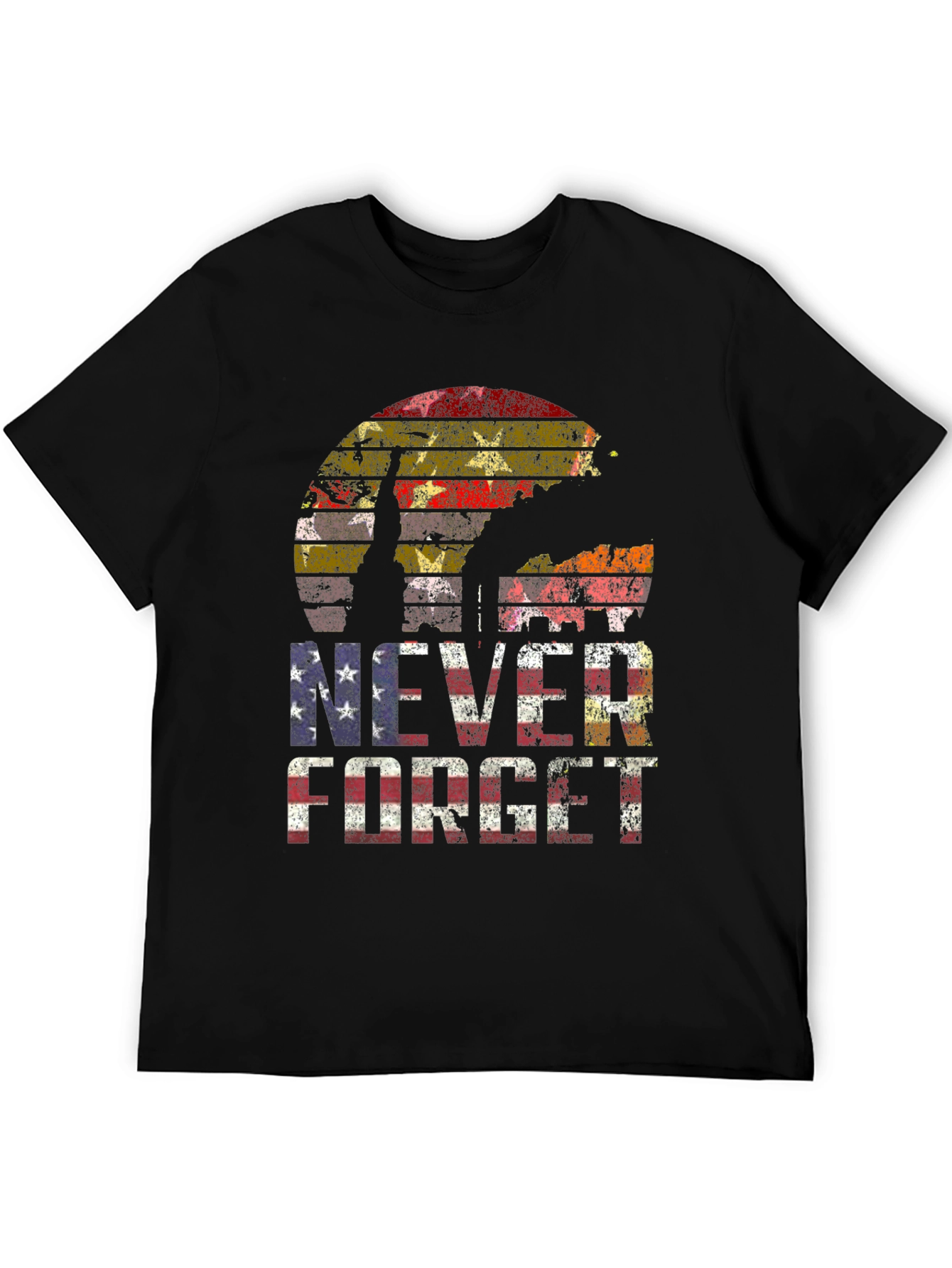 Never Forget T-Shirt 9/11 American Flag Tribute