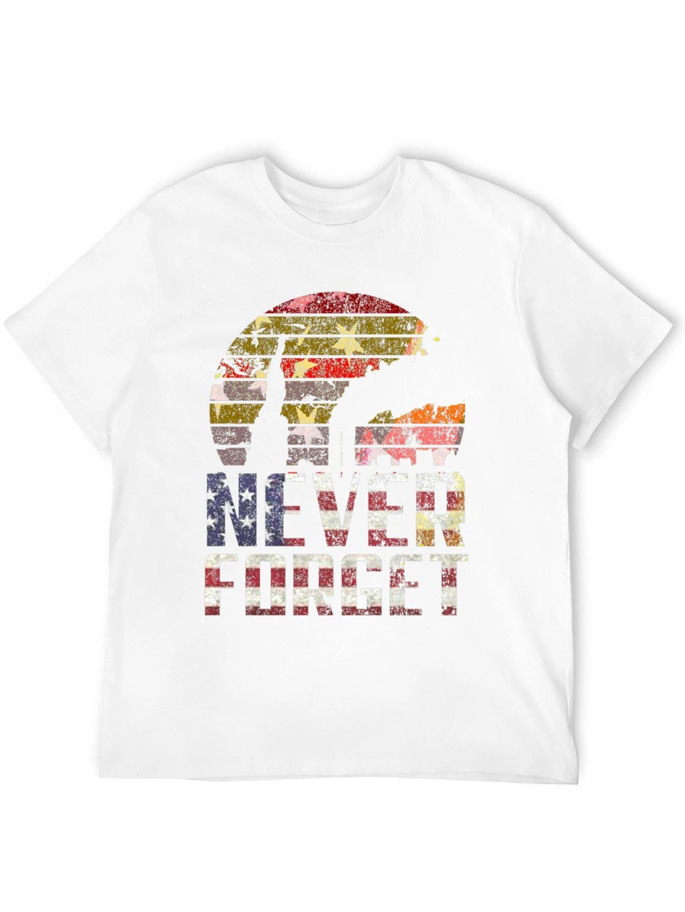 Never Forget T-Shirt 9/11 American Flag Tribute