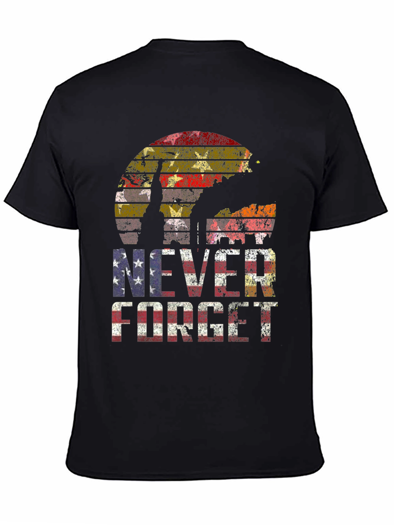 Never Forget T-Shirt 9/11 American Flag Tribute
