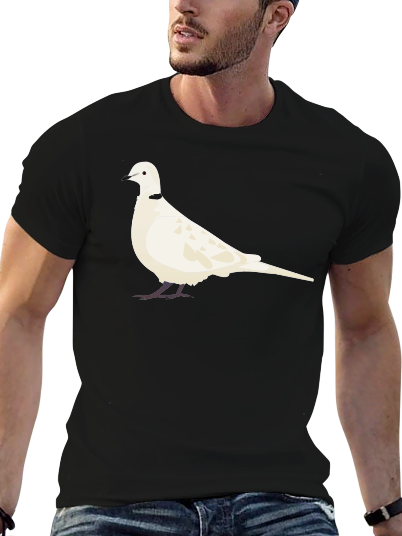 Dove Graphic Tee - Black Cotton Blend