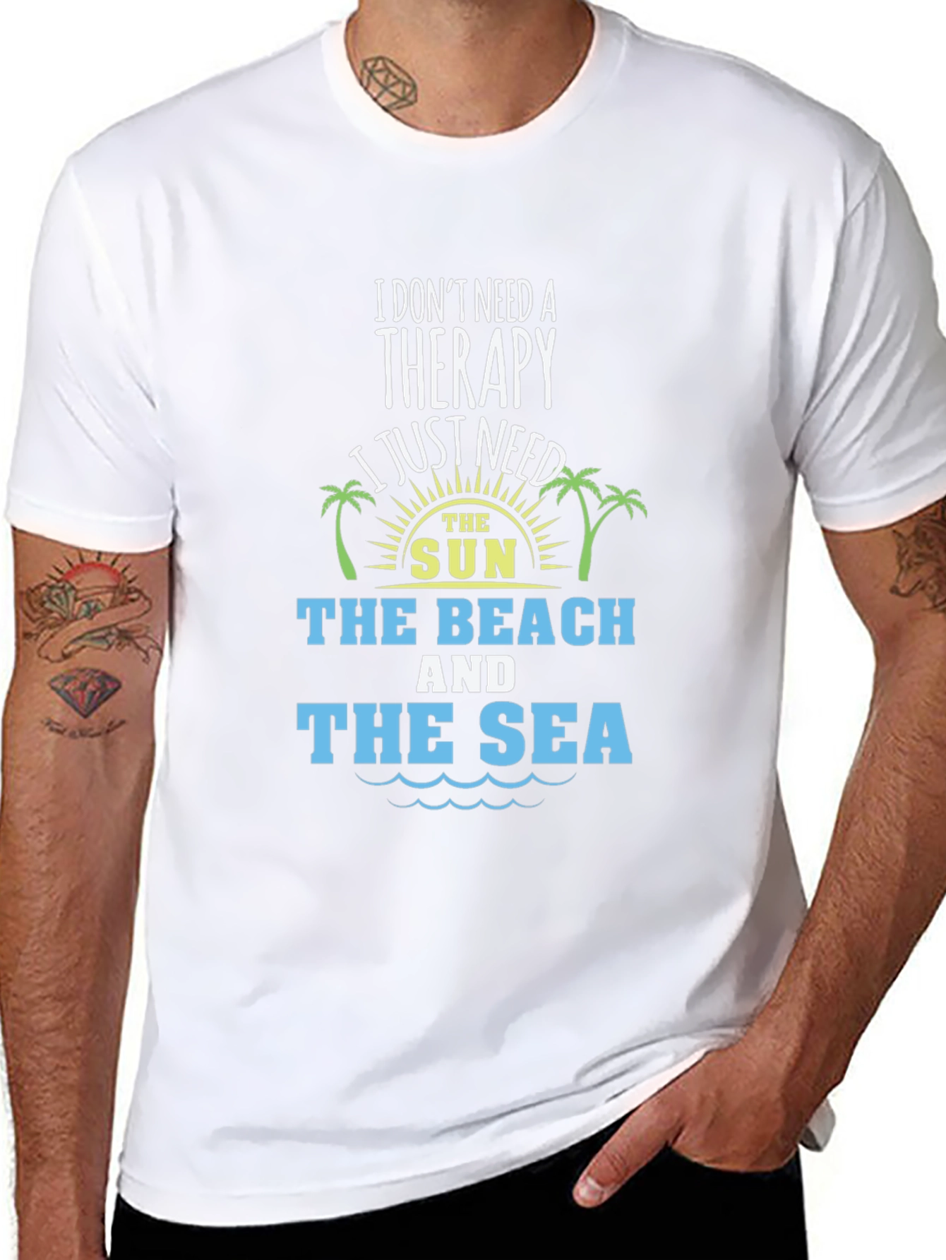 Beach Therapy T-Shirt - Sun Sand Sea Graphic Tee