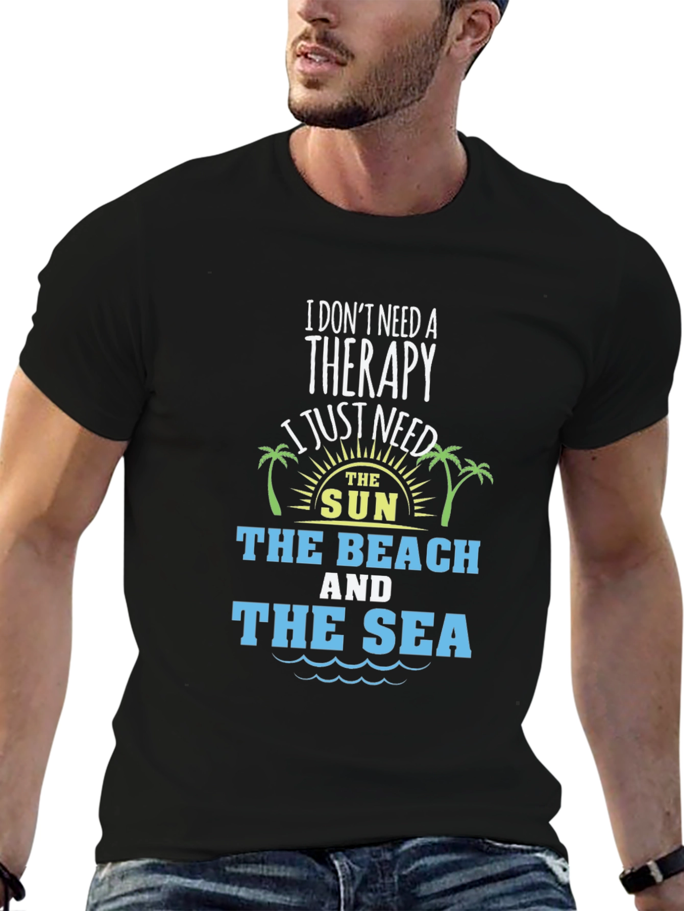 Beach Therapy T-Shirt - Sun Sand Sea Graphic Tee
