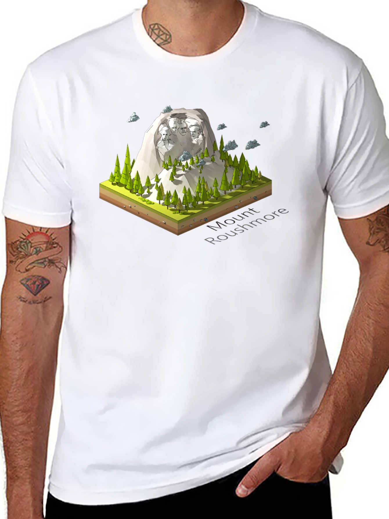 Mount Rushmore Graphic Tee - Black Cotton Blend