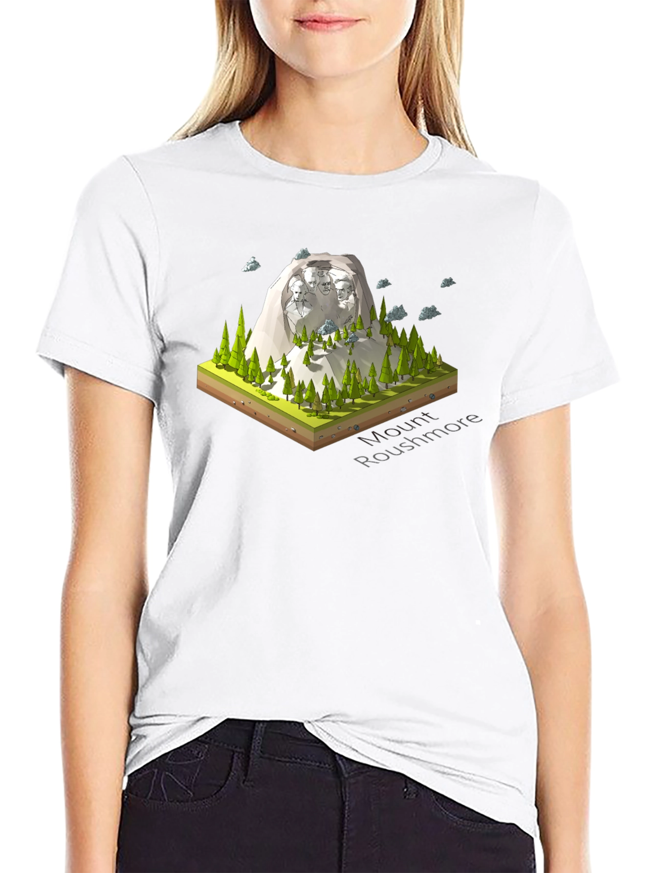 Mount Rushmore Graphic Tee - Black Cotton Blend