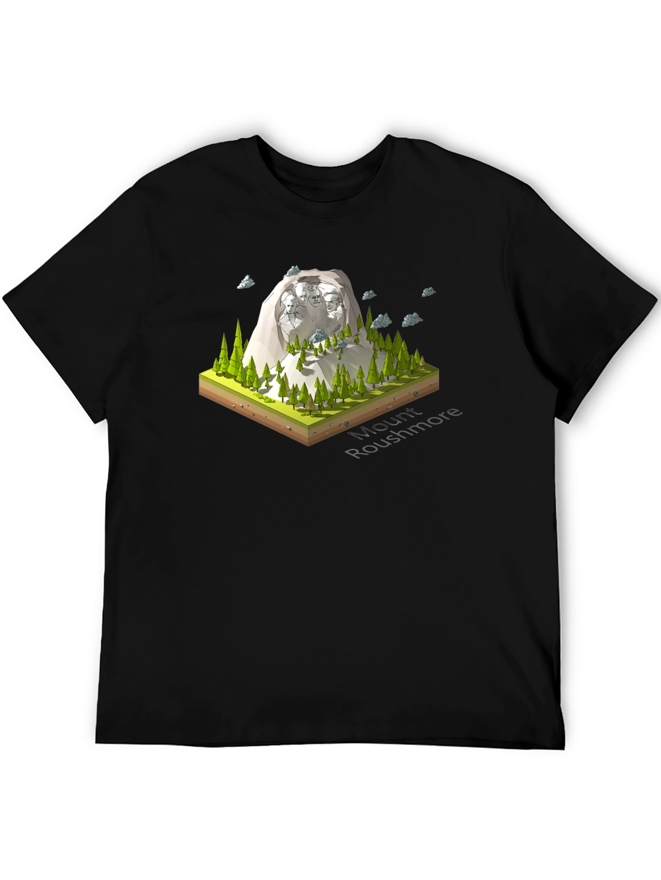 Mount Rushmore Graphic Tee - Black Cotton Blend