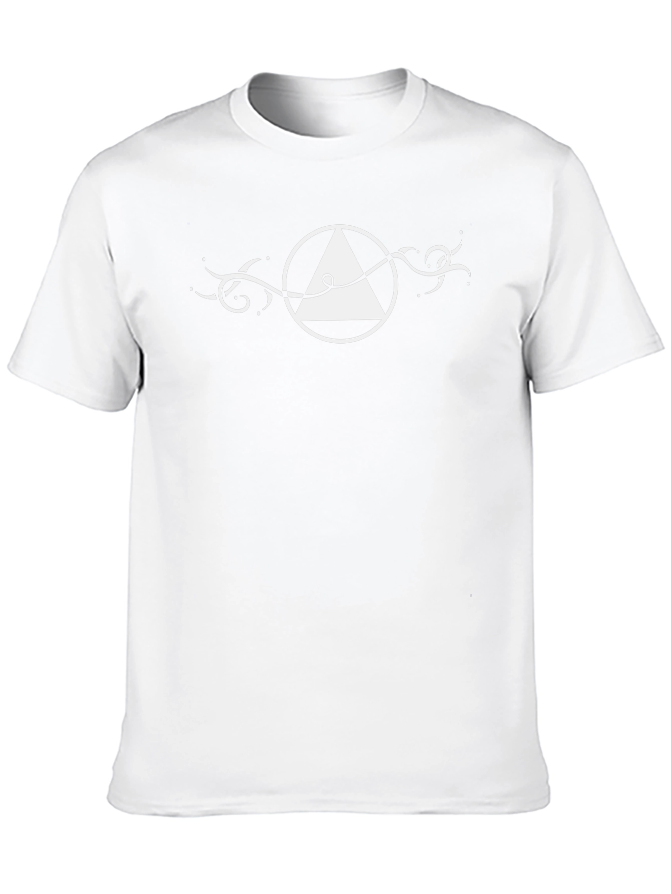 Abstract Triangle Circle Graphic Tee - Black Cotton