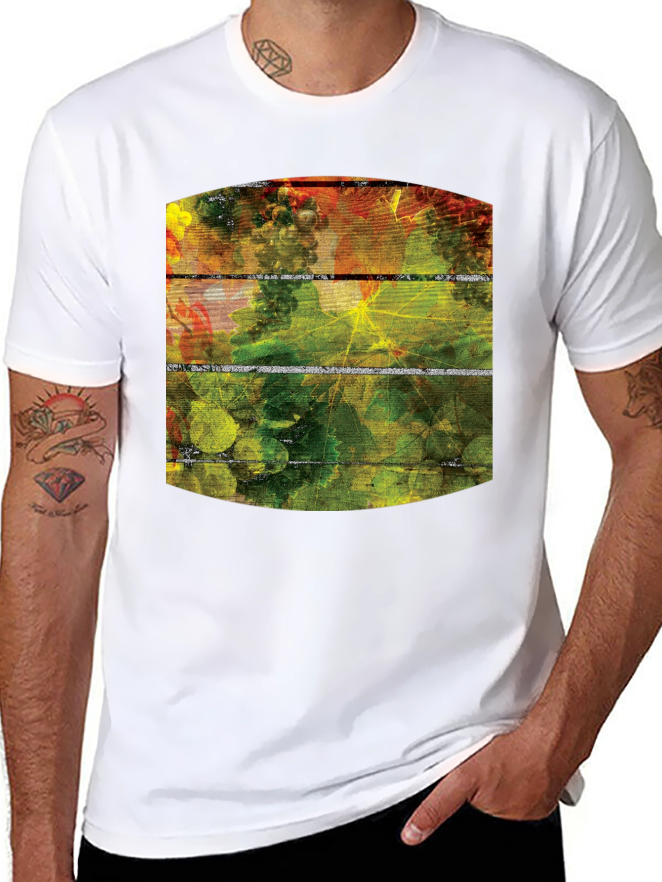 Vineyard Graphic Tee - Black Cotton T-Shirt