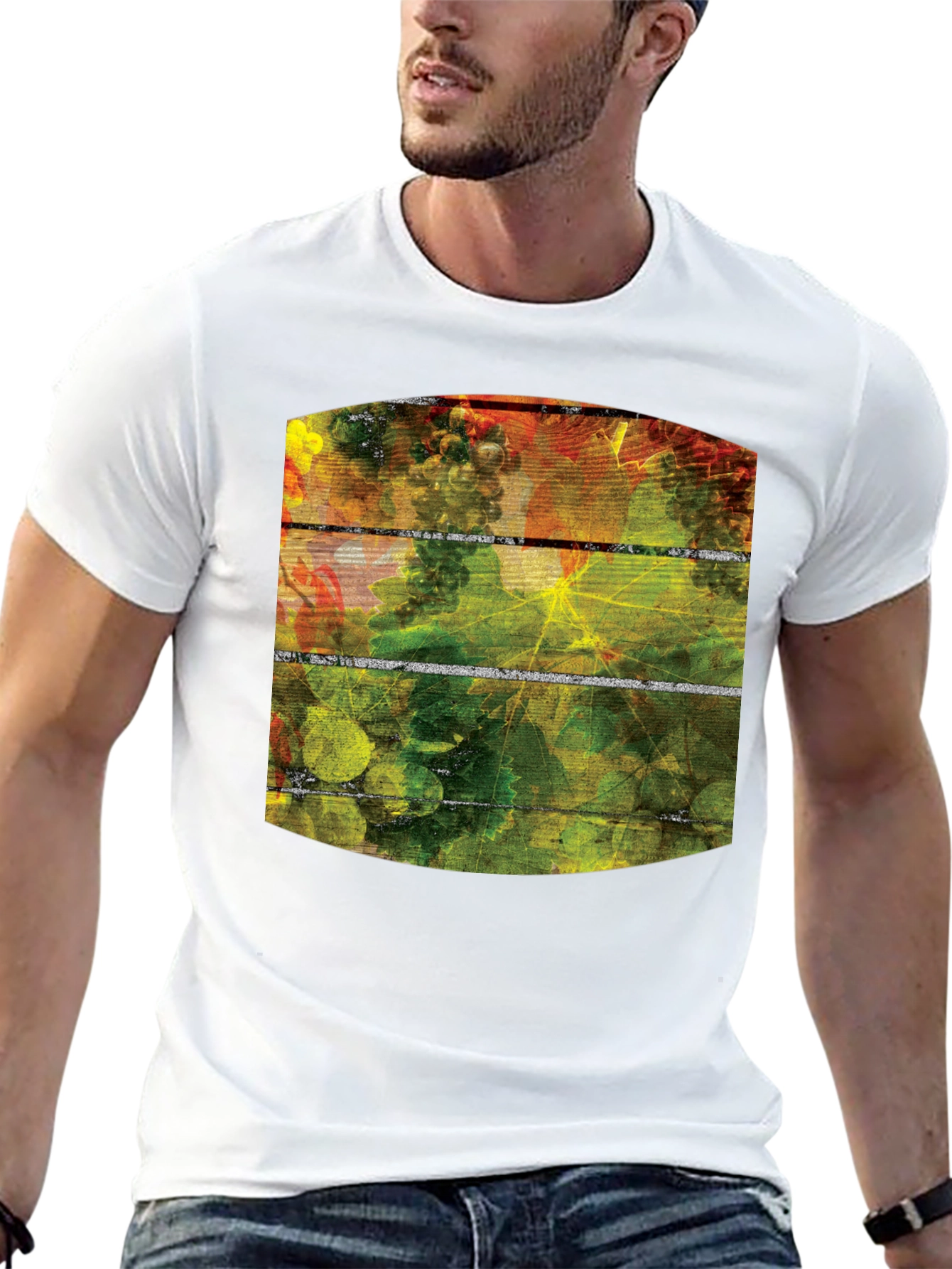 Vineyard Graphic Tee - Black Cotton T-Shirt