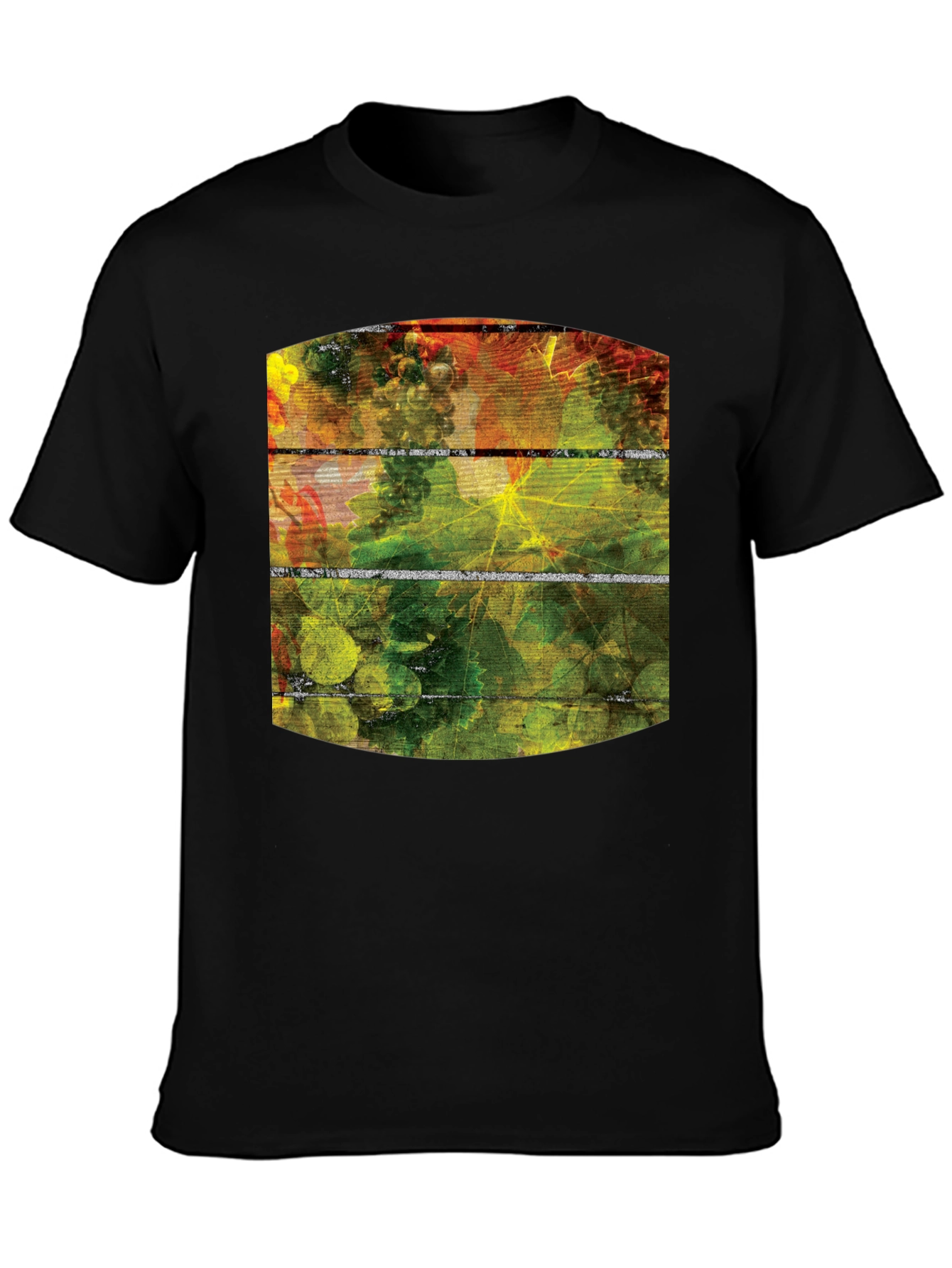 Vineyard Graphic Tee - Black Cotton T-Shirt