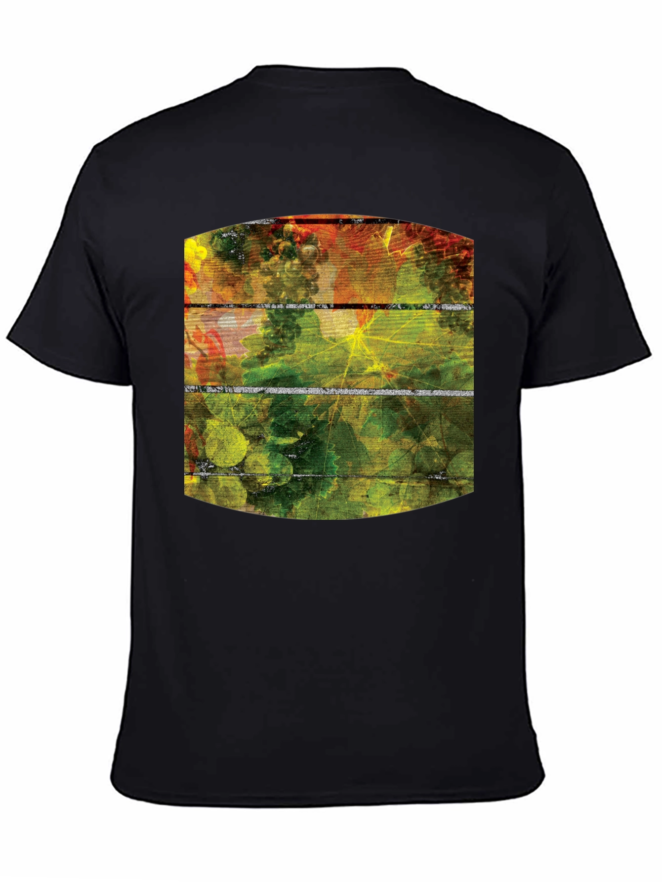 Vineyard Graphic Tee - Black Cotton T-Shirt