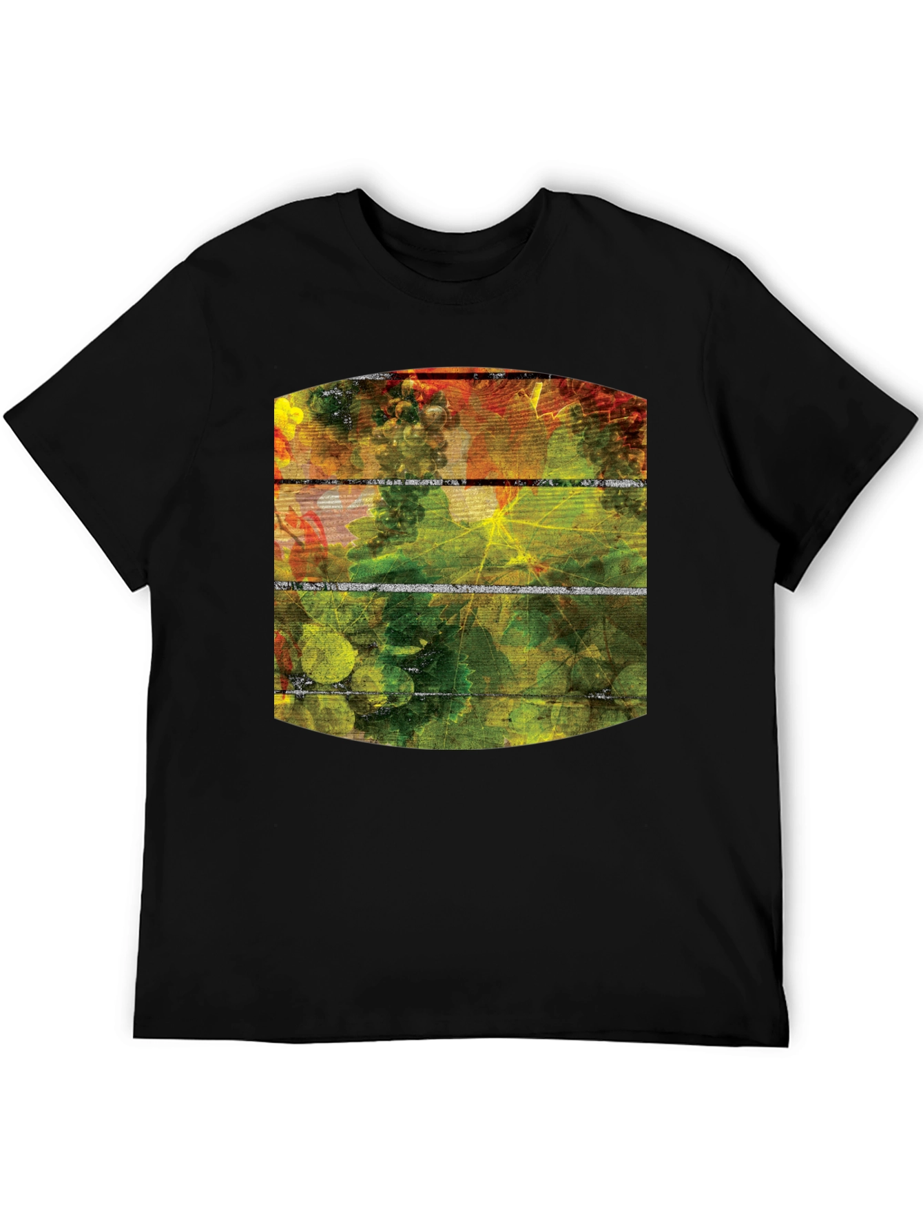 Vineyard Graphic Tee - Black Cotton T-Shirt