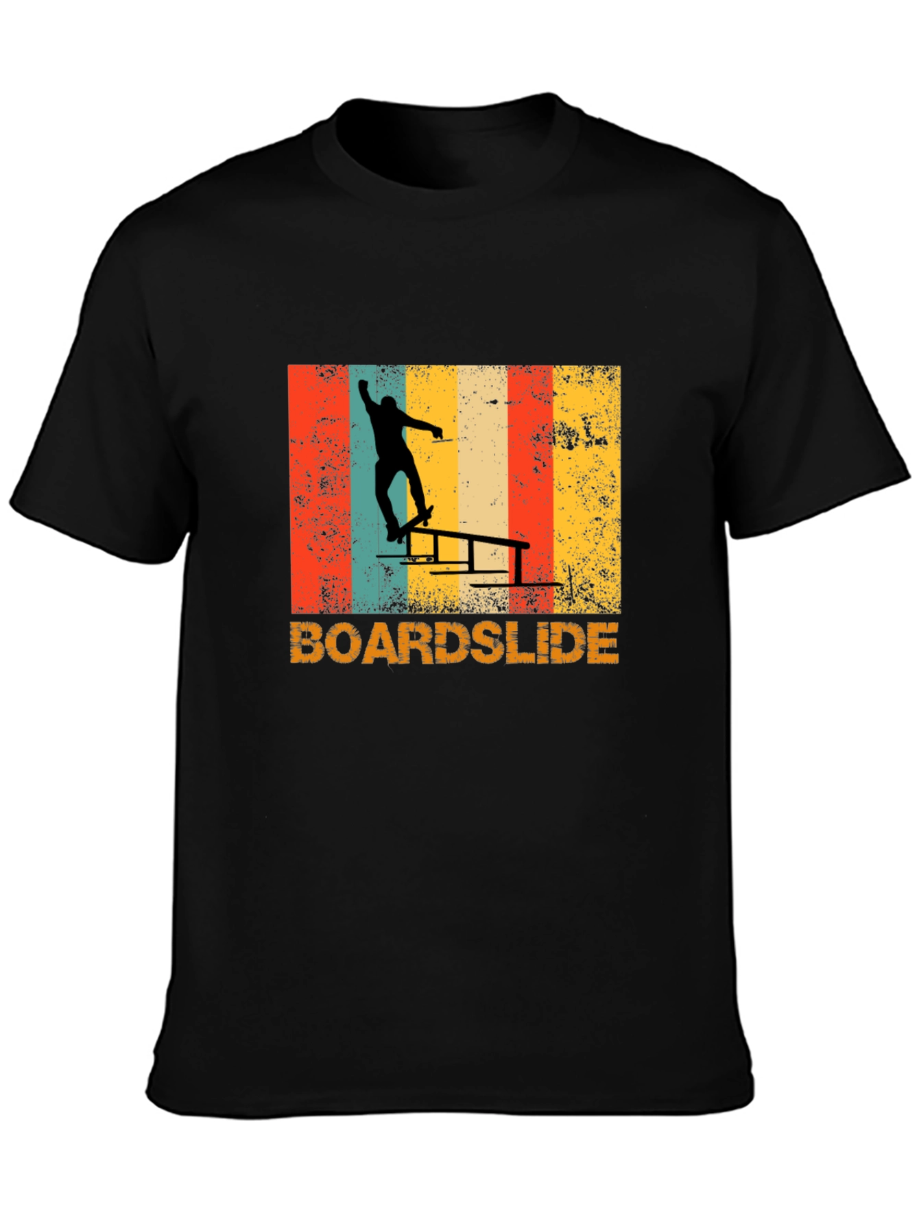 Retro Boardslide Skateboard T-Shirt - Black