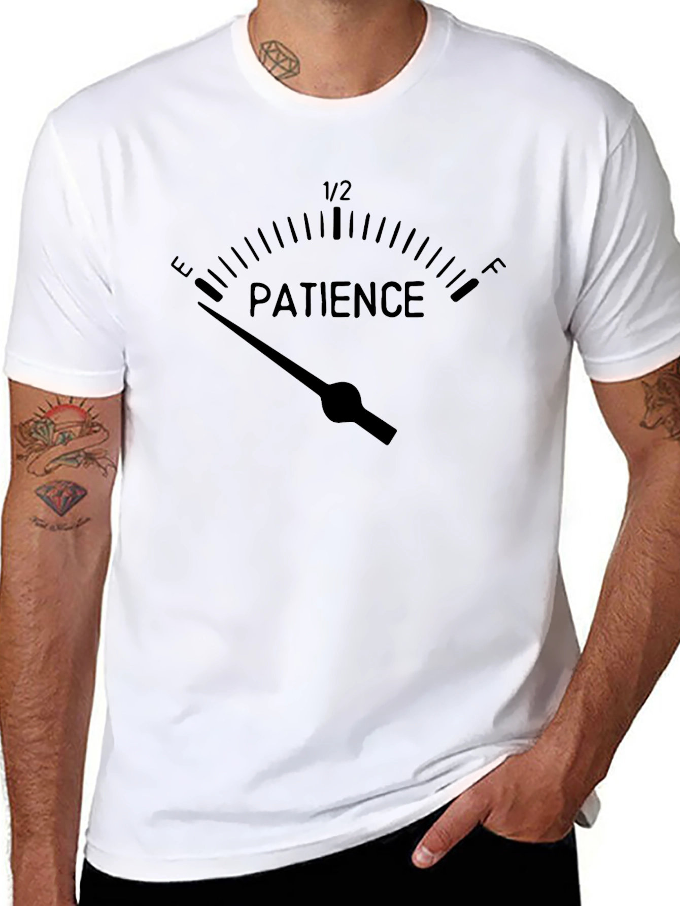 Patience Gauge Graphic T-Shirt - Black