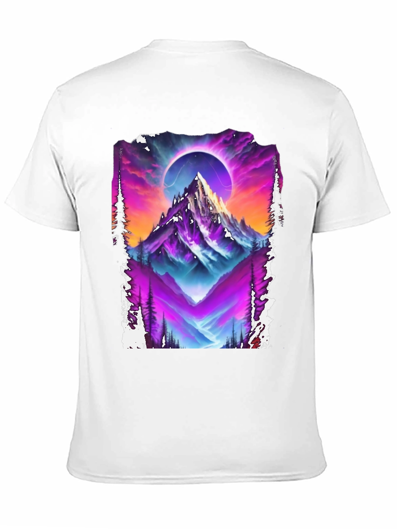 Mountain Eclipse Graphic Tee - Vivid Print Shirt
