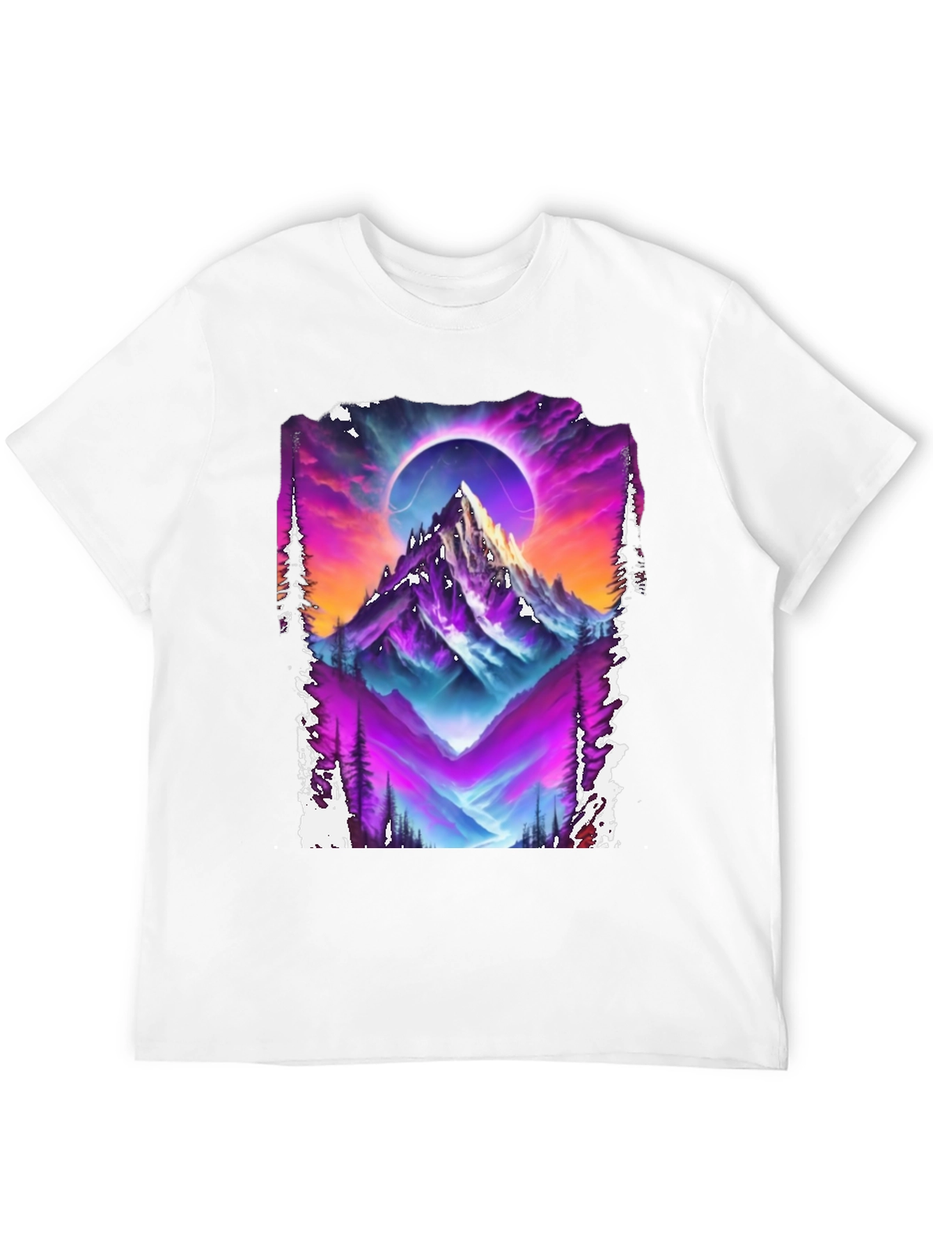 Mountain Eclipse Graphic Tee - Vivid Print Shirt