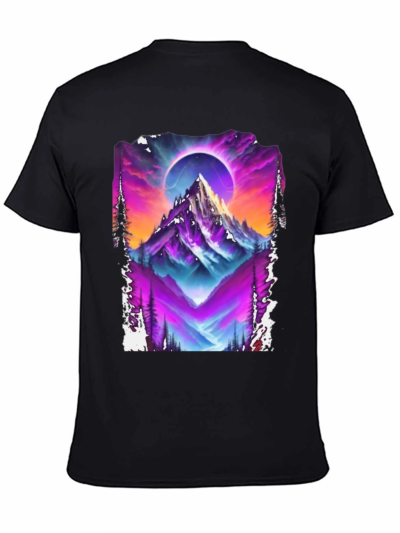 Mountain Eclipse Graphic Tee - Vivid Print Shirt