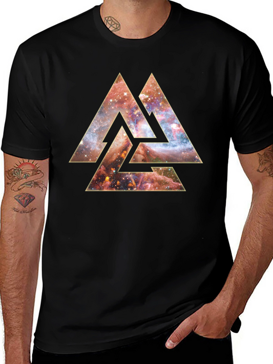 Cosmic Valknut T-Shirt - Norse Pagan Symbol