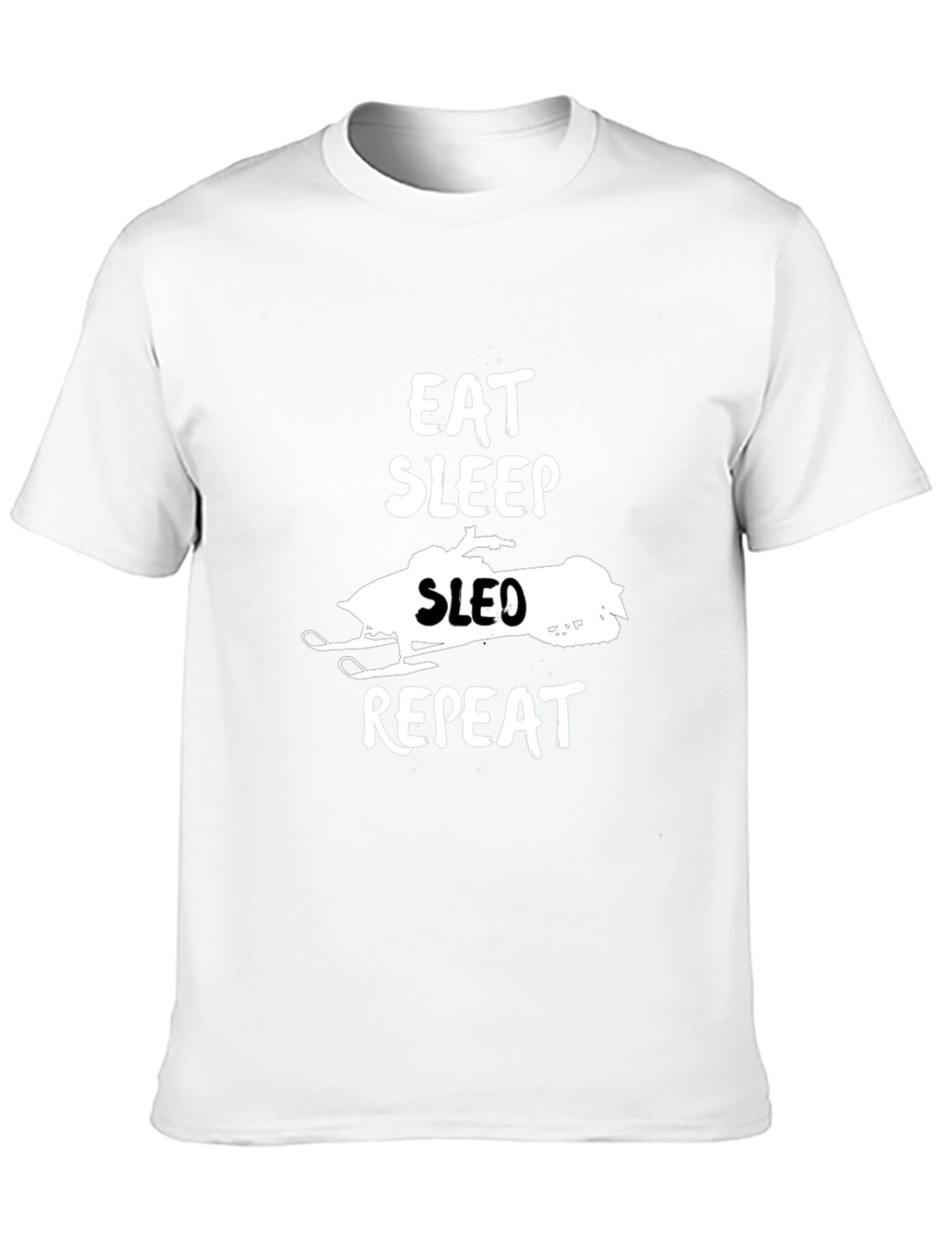 Eat Sleep Sled Repeat Graphic Tee - Black